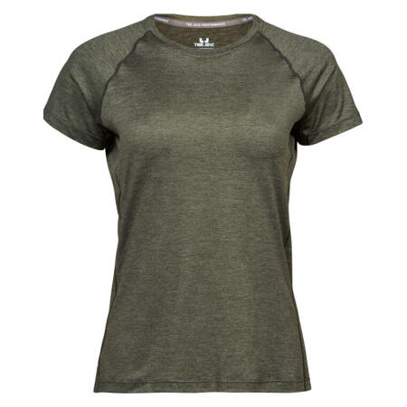 Tee Jays TJ7021 Tee Jays Ladies' CoolDry Tee Olive Melange