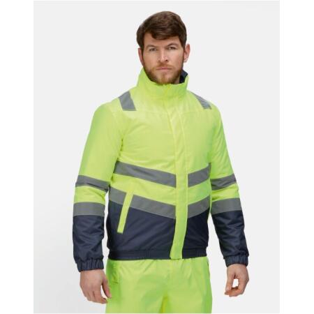 Regatta High Visibility TRA218 Regatta High Visibility Pro Hi Vis Bomber Jacket Hi-Vis Yellow/Navy