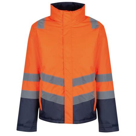Regatta High Visibility TRA219 Regatta High Visibility Pro Hi Vis Insulated Parka Hi Vis Orange/Navy
