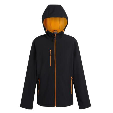 Regatta Professional TRA705 REGATTA PROFESSIONAL Navigate 2-Layer Hood Softshell Black Orange Pop