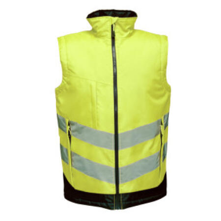Regatta High Visibility TRA840 Regatta High Visibility Pro Two Tone Insulated Bodywarmer Yellow/Navy