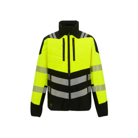 Regatta High Visibility TRA953 REGATTA HIGH VISIBILITY X-Pro Hybrid Jacket Black/Hi-Vis Yellow