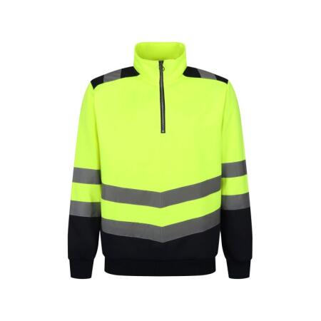 Regatta High Visibility TRF670 Regatta High Visibility Pro Two Tone 1/4 Zip Sweat Top Hi-Vis Yellow/Navy