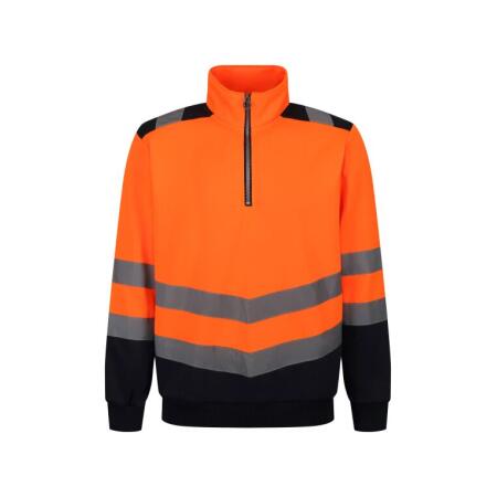 Regatta High Visibility TRF670 Regatta High Visibility Pro Two Tone 1/4 Zip Sweat Top Hi Vis Orange/Navy