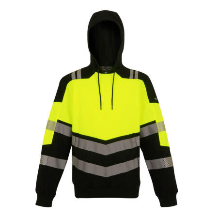 Regatta High Visibility TRF780 Regatta High Visibility Hi-Vis X-Pro Hoodie (Class 2) Black/Hi-Vis Yellow