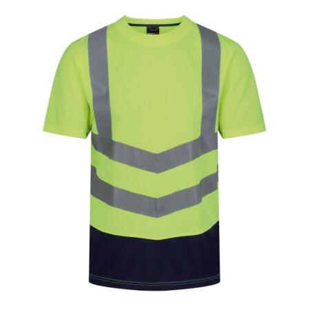 Regatta High Visibility TRS194 Regatta High Visibility Pro Hi Vis Tee Hi-Vis Yellow/Navy