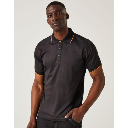 Regatta Professional TRS264 REGATTA PROFESSIONAL Navigate Short Sleeve Polo Black Orange Pop