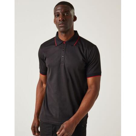 Regatta Professional TRS264 REGATTA PROFESSIONAL Navigate Short Sleeve Polo Black/Classic Red