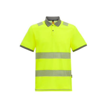 Regatta High Visibility TRS320 REGATTA HIGH VISIBILITY Pro Comfort Polycotton Polo Black/Hi-Vis Yellow