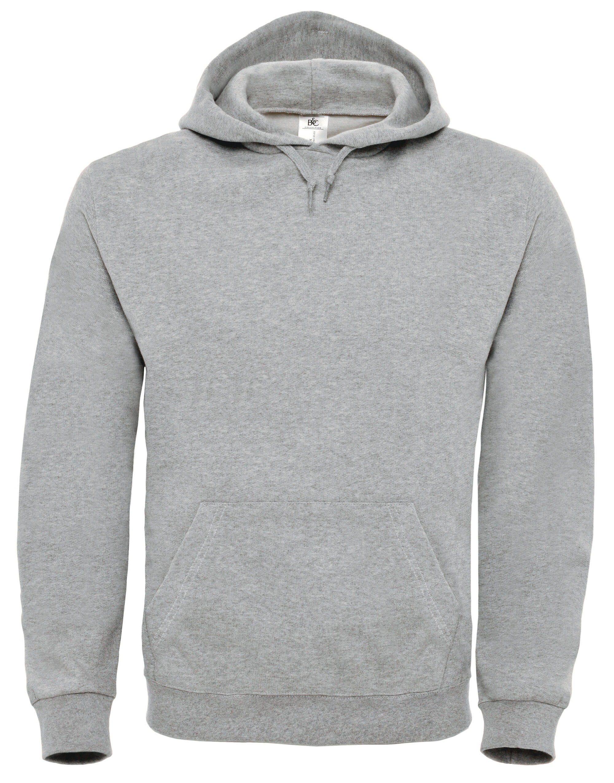 B&C WUI21 ID.003 Cotton Rich Hooded Sweatshirt Heather Grey