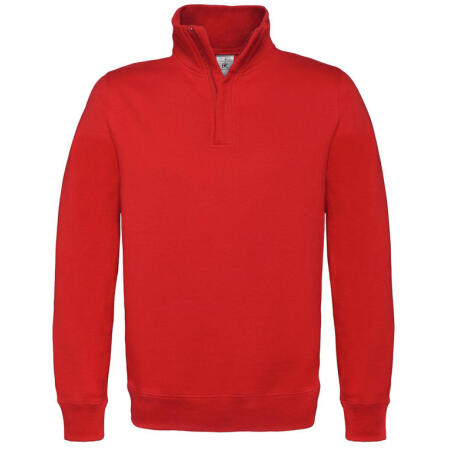 B&C WUI22 B&C ID.004 Cotton Rich 1/4 Zip Sweat  Red