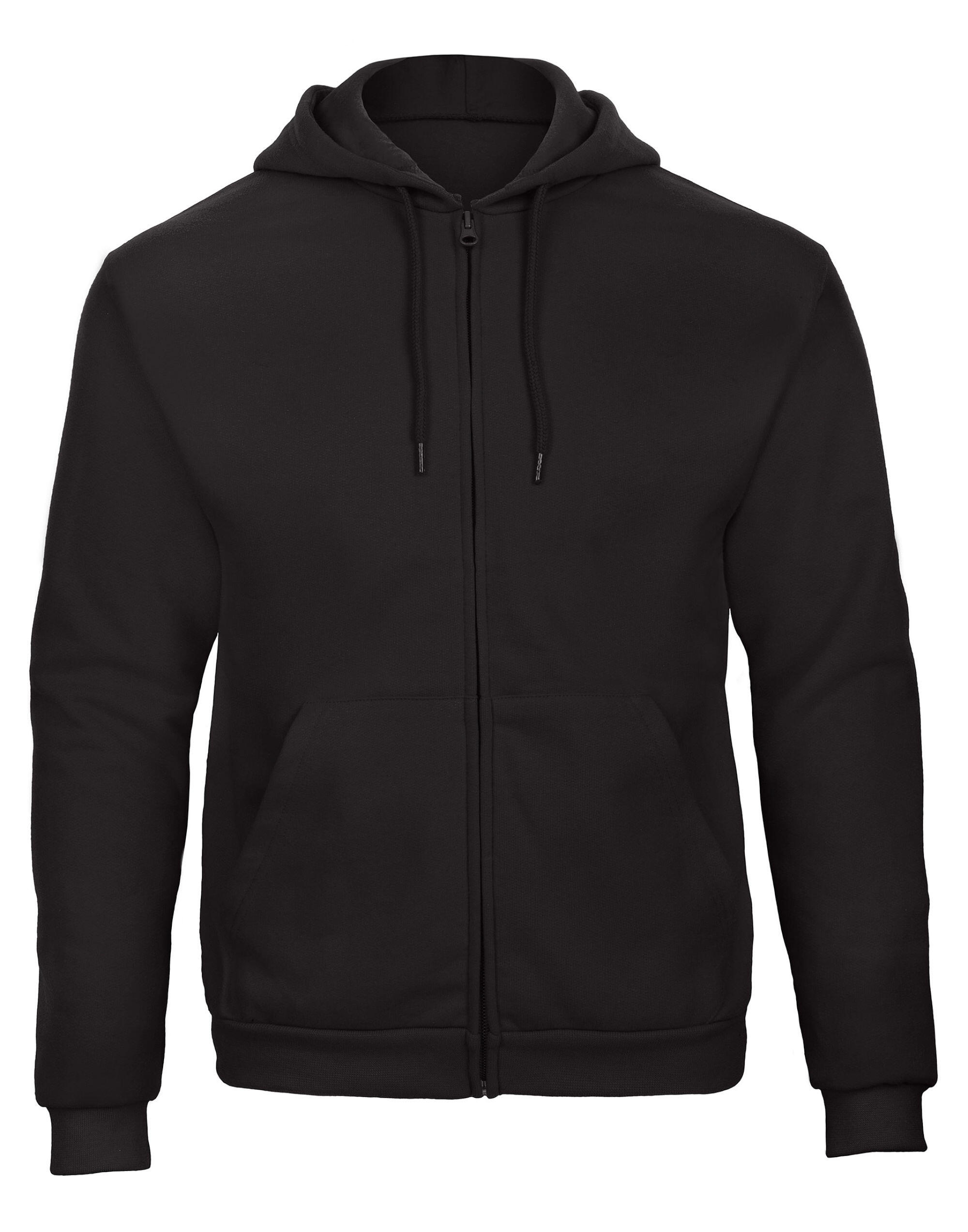 B&C WUI25 Unisex ID.205 50/50 Hooded Full Zip Sweat Black