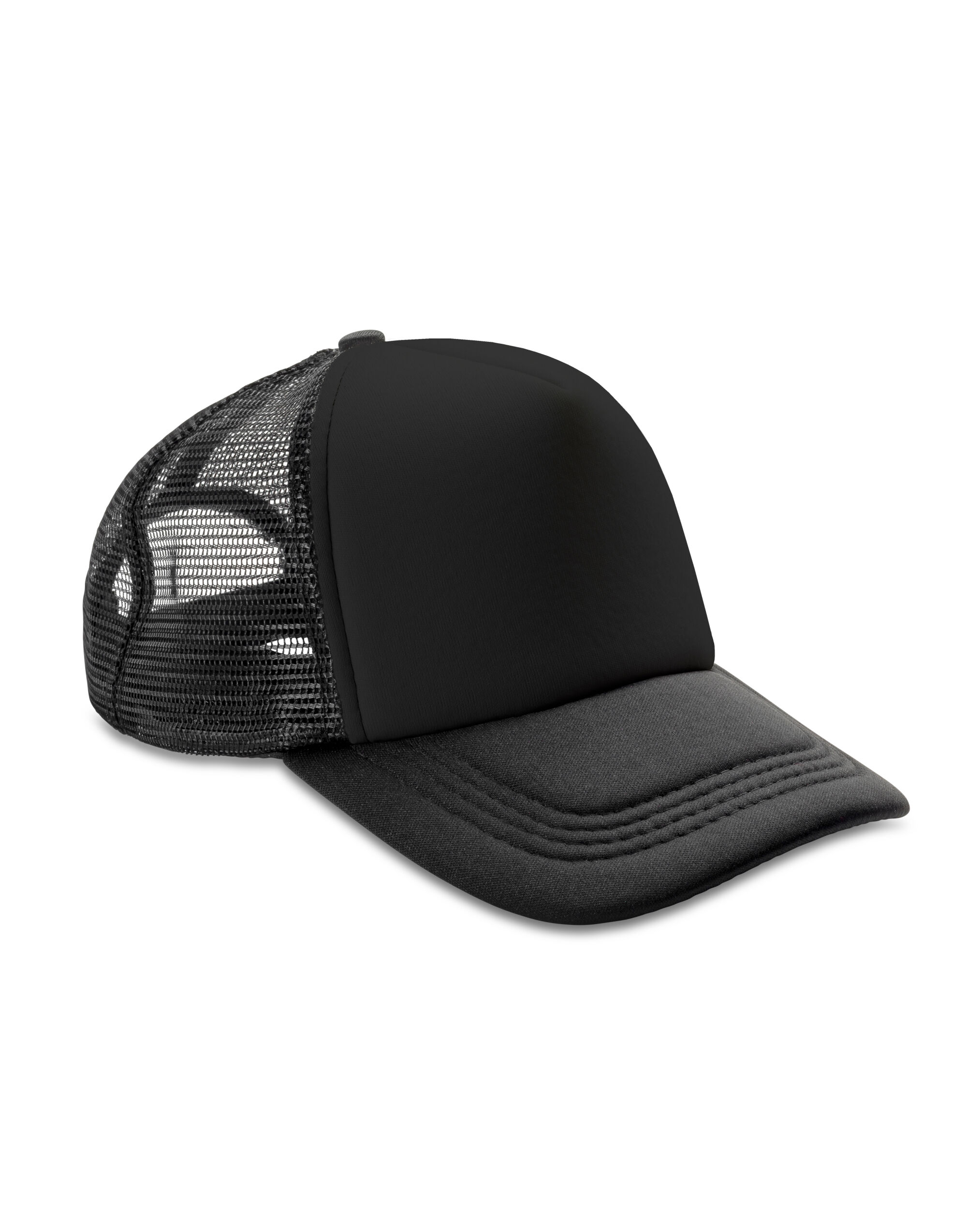 RC089X Detroit 1/2 Mesh Truckers Cap Black