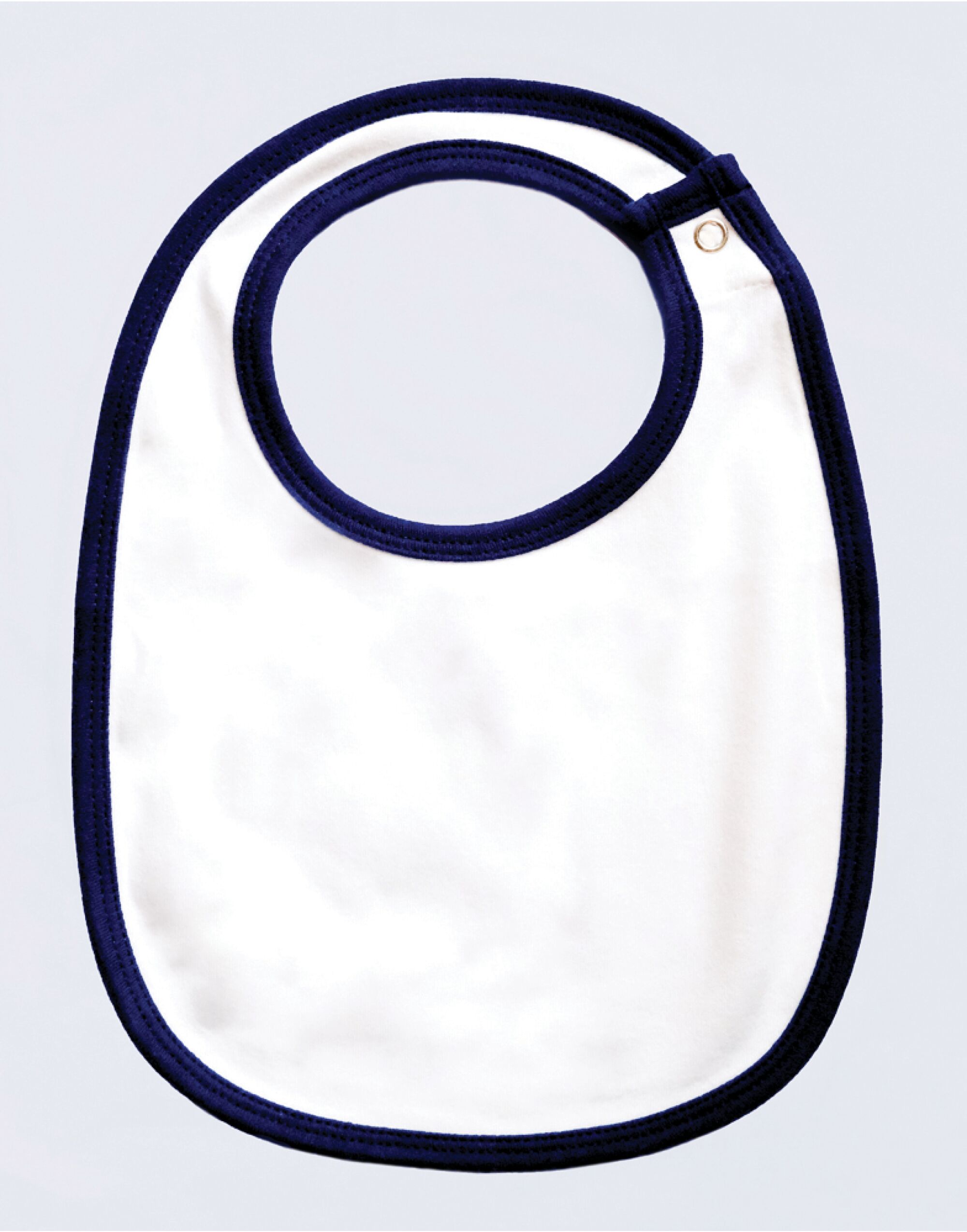 BZ59 Baby Single Layer Bib White/Nautical Navy