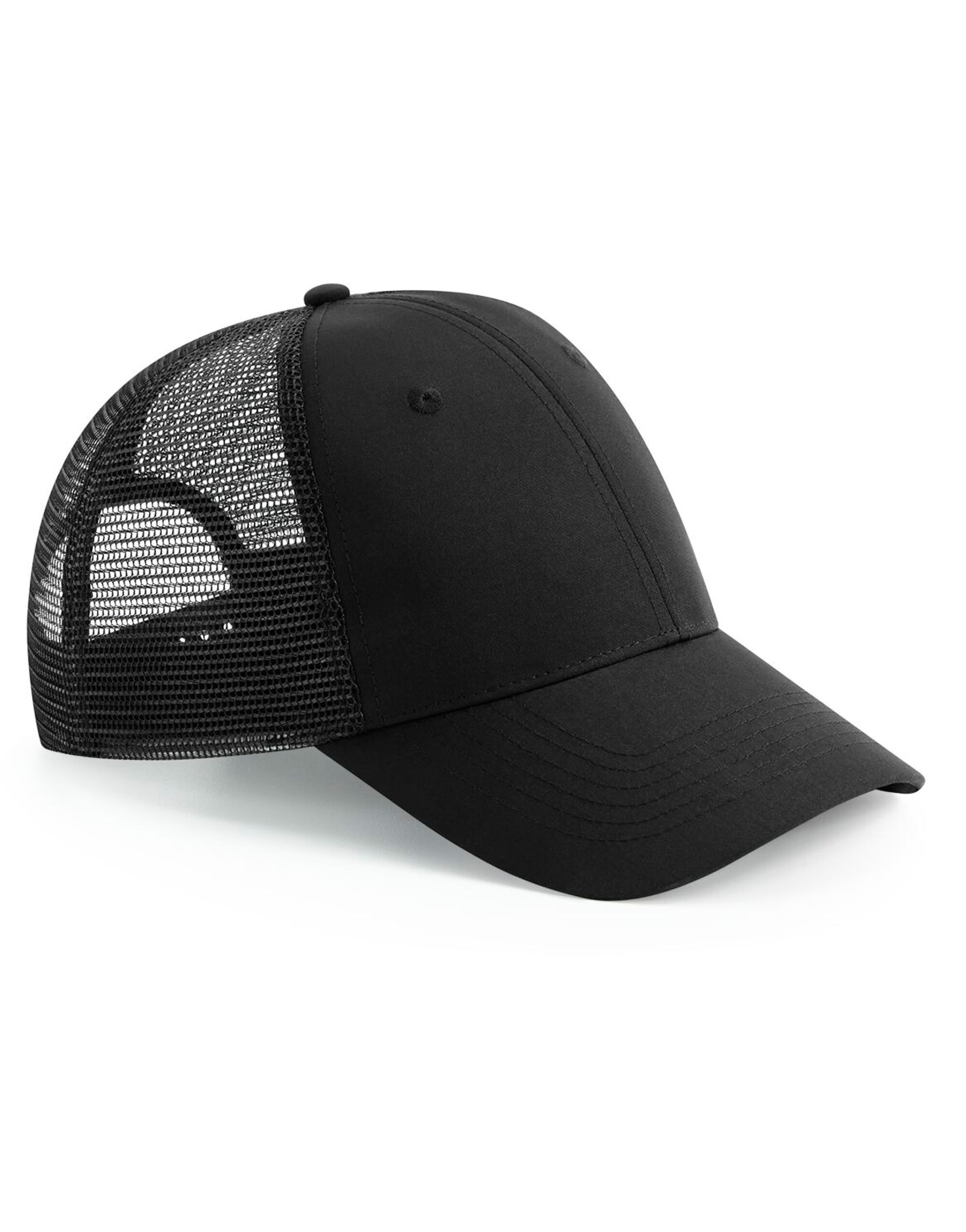 B75R Recycled Urbanwear 6 Panel Snapback Trucker Black