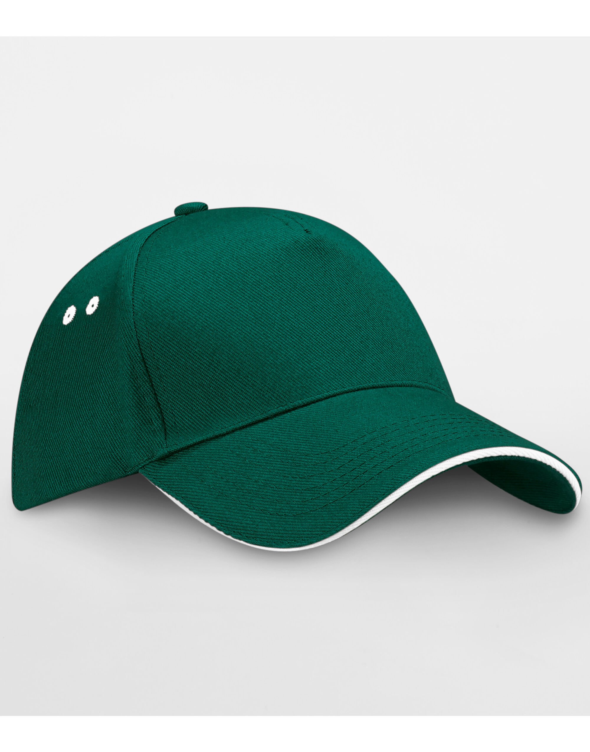B15C Ultimate 5 Panel Cap Sandwich Peak Bottle Green/White