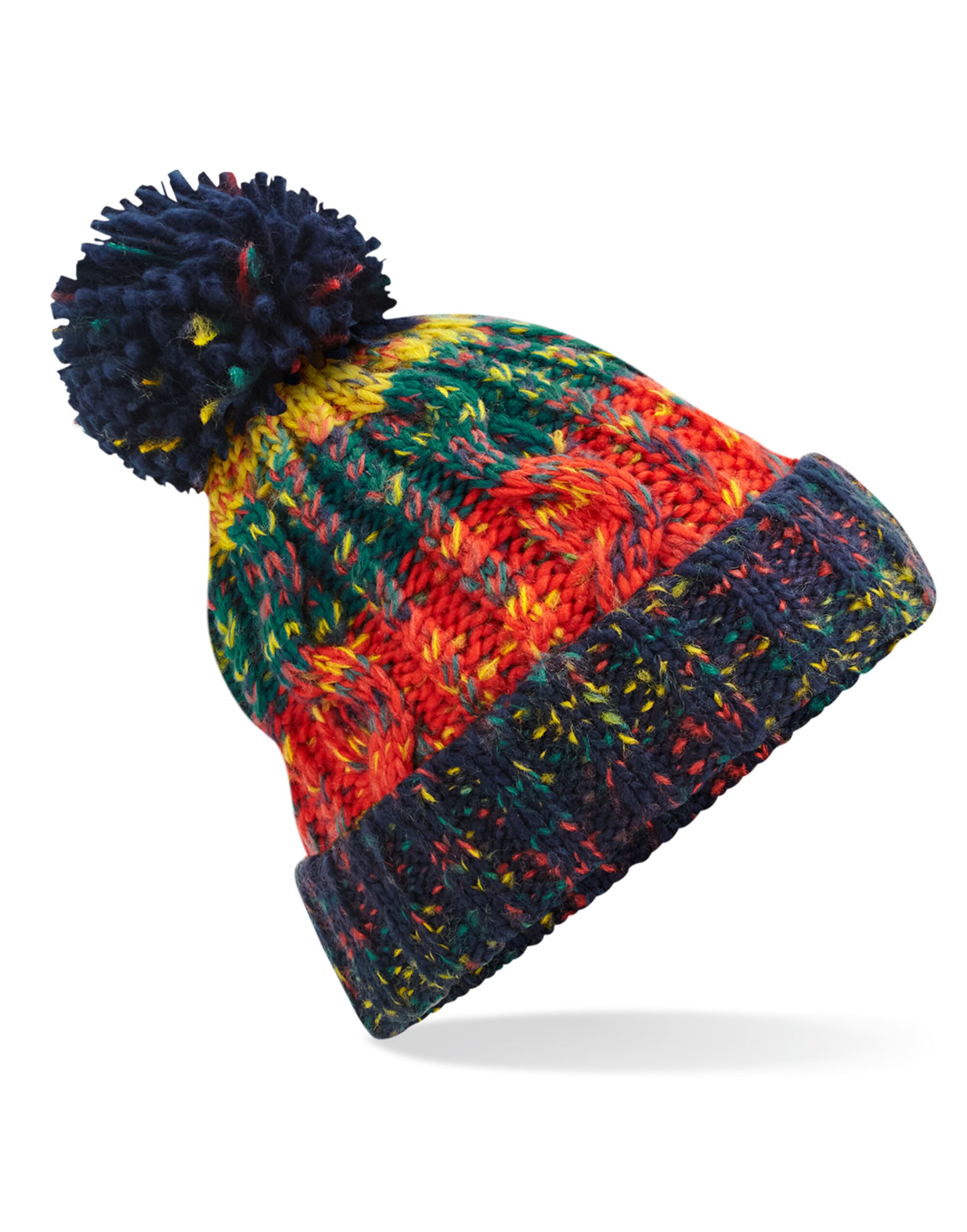 B486 Corkscrew Pom Pom Beanie Crackling Campfire