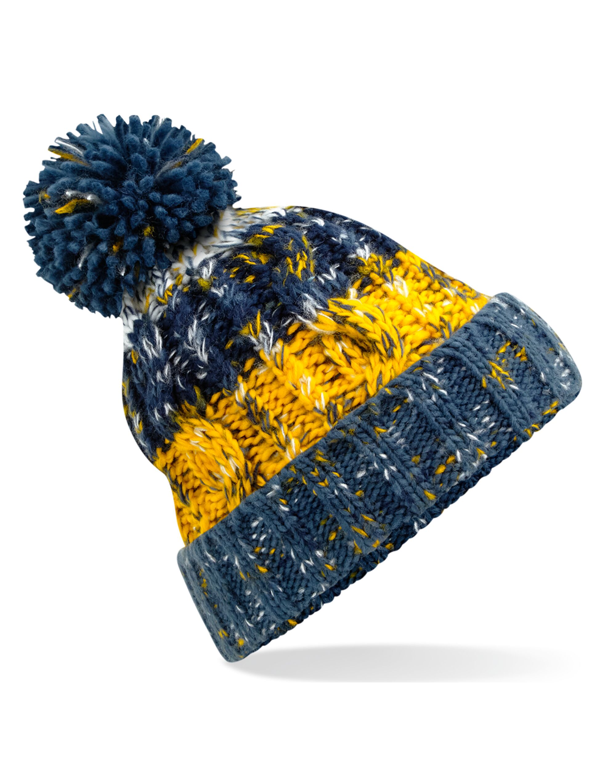B486 Corkscrew Pom Pom Beanie Morning Frost