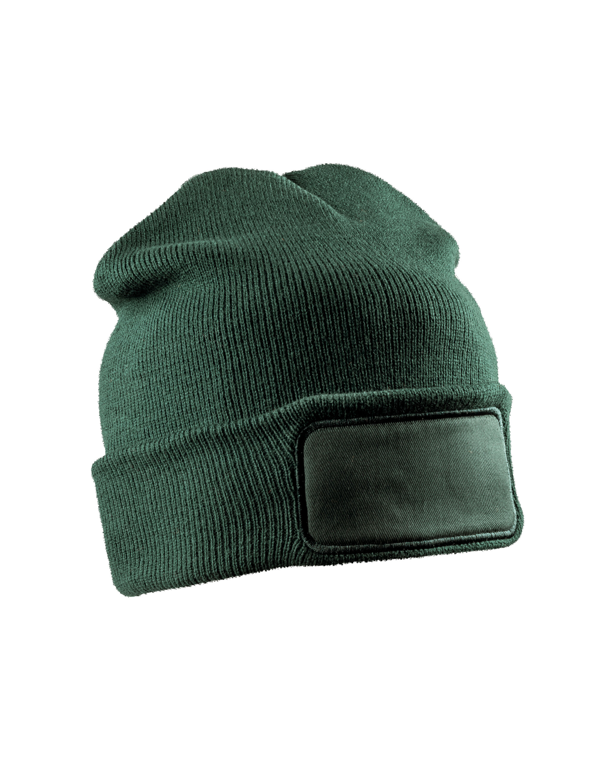 RC927X Recycled Double Knit Printers Beanie Bottle Green