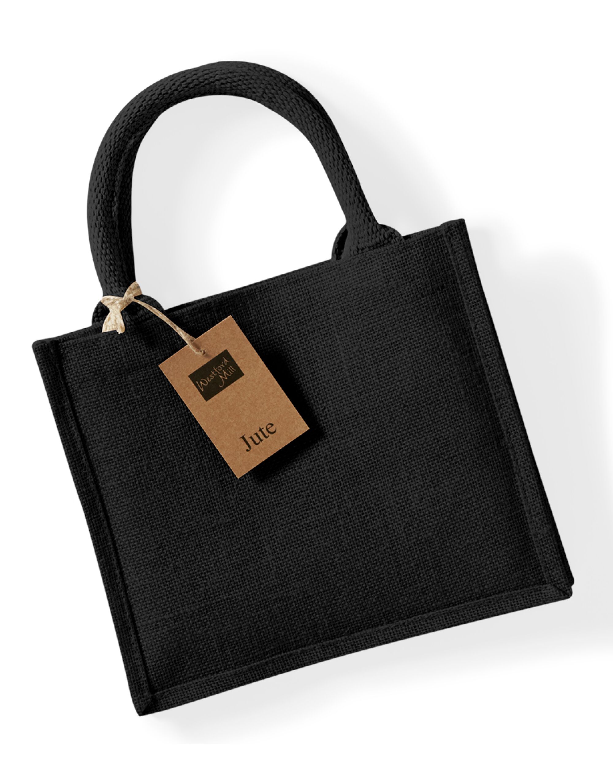 W412 Jute Mini Gift Bag Black/Black