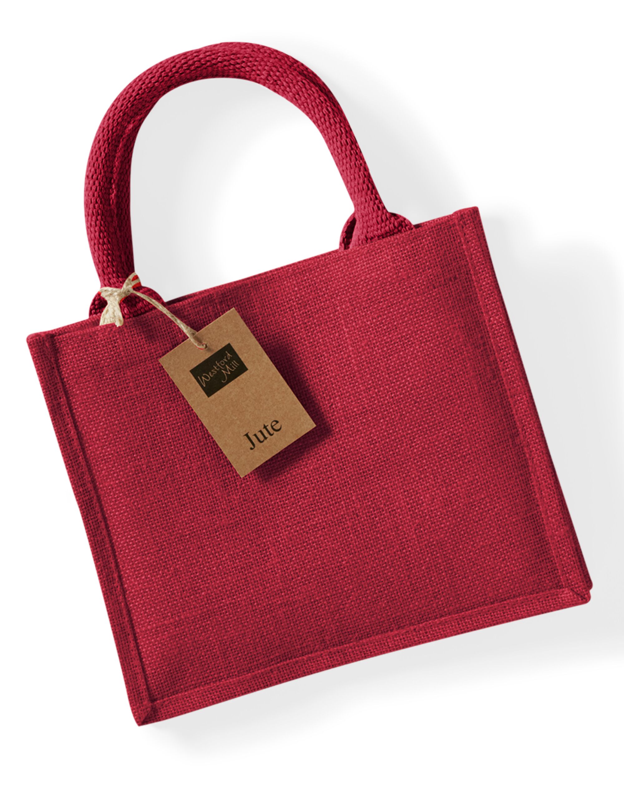 W412 Jute Mini Gift Bag Red/red
