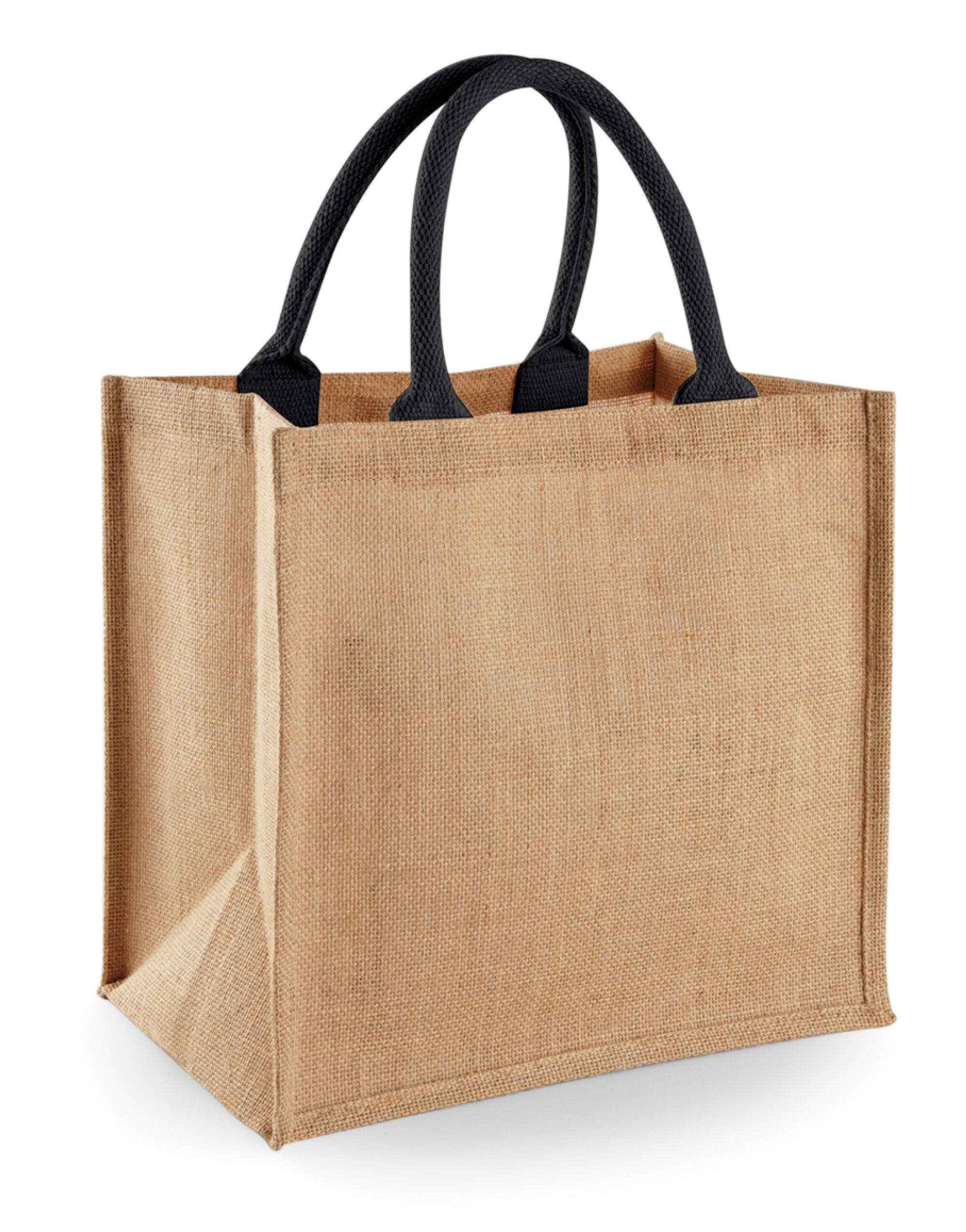 W413 Jute Midi Tote Natural/Black