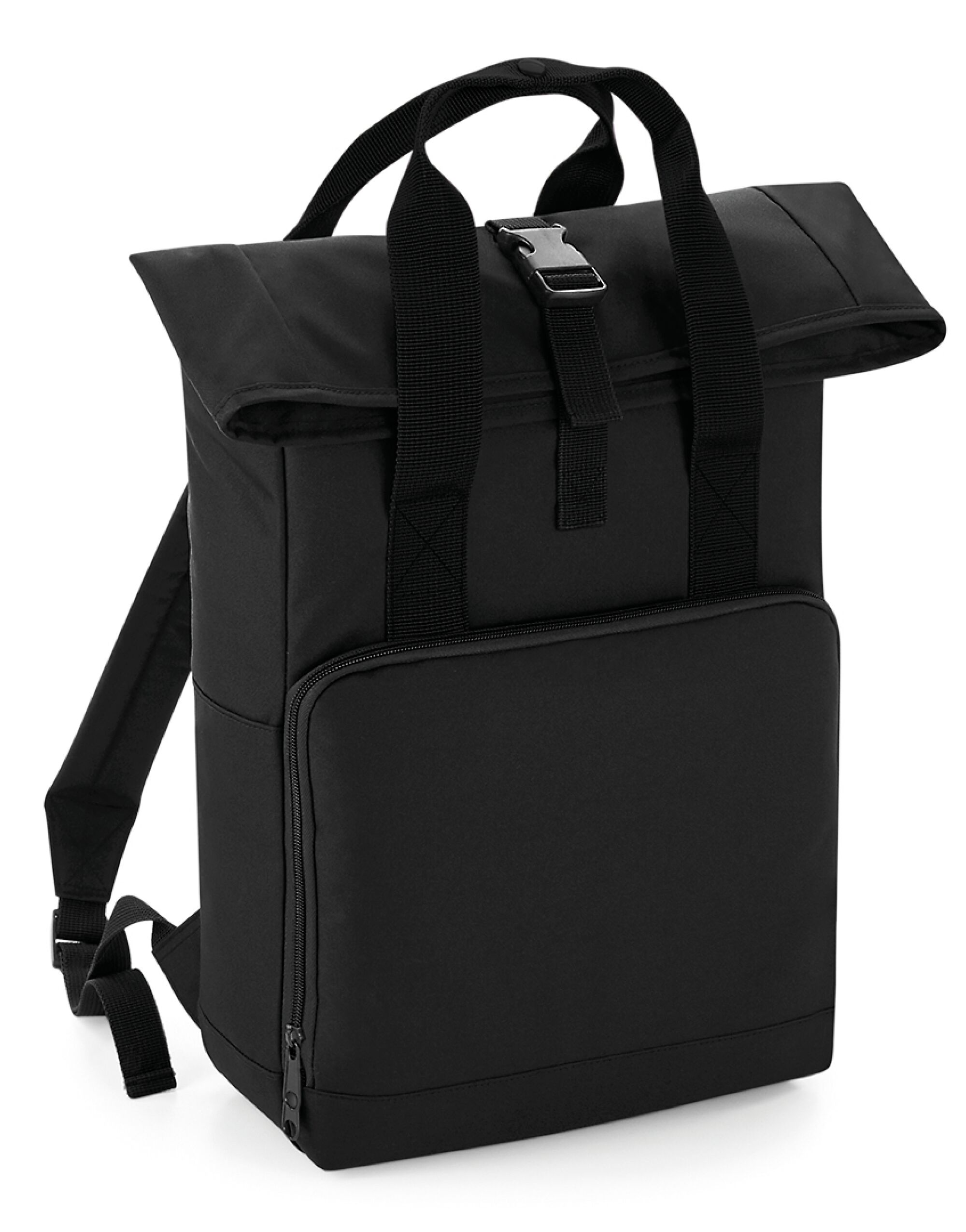 BG118 Twin Handle Roll-Top Backpack Black