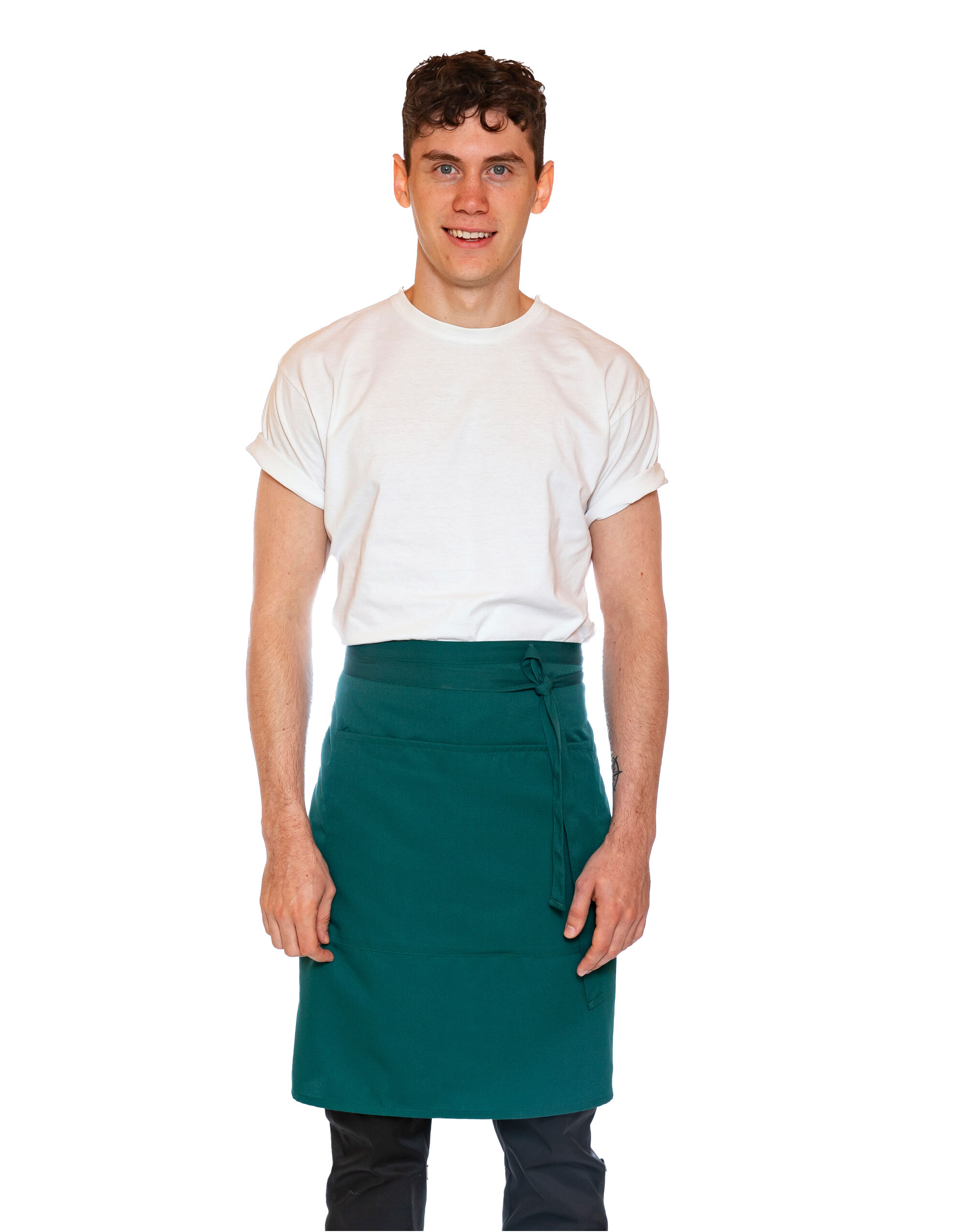DP110 Recycled Waist Apron With Pocket Bottle Green
