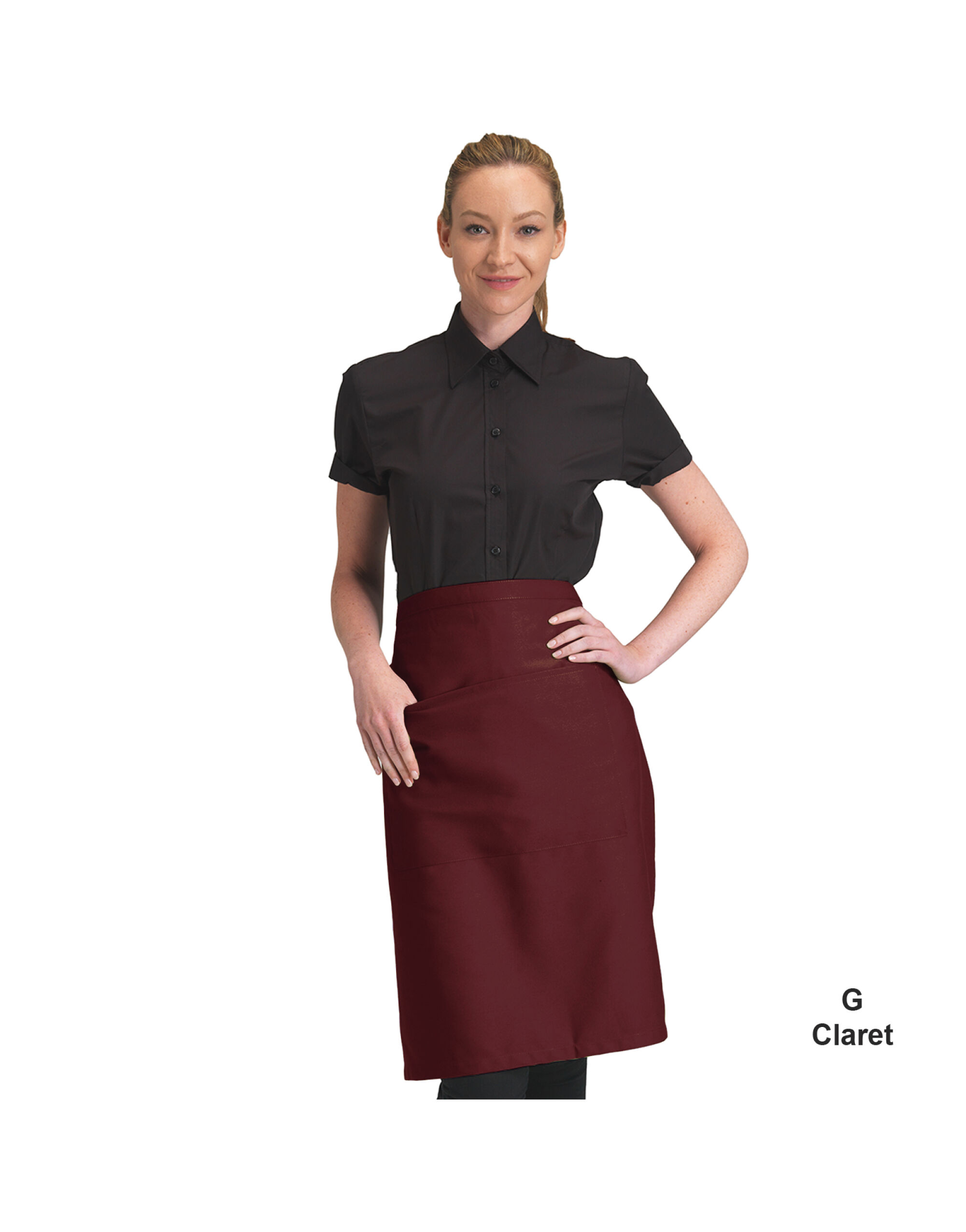 DP110 Recycled Waist Apron With Pocket Claret