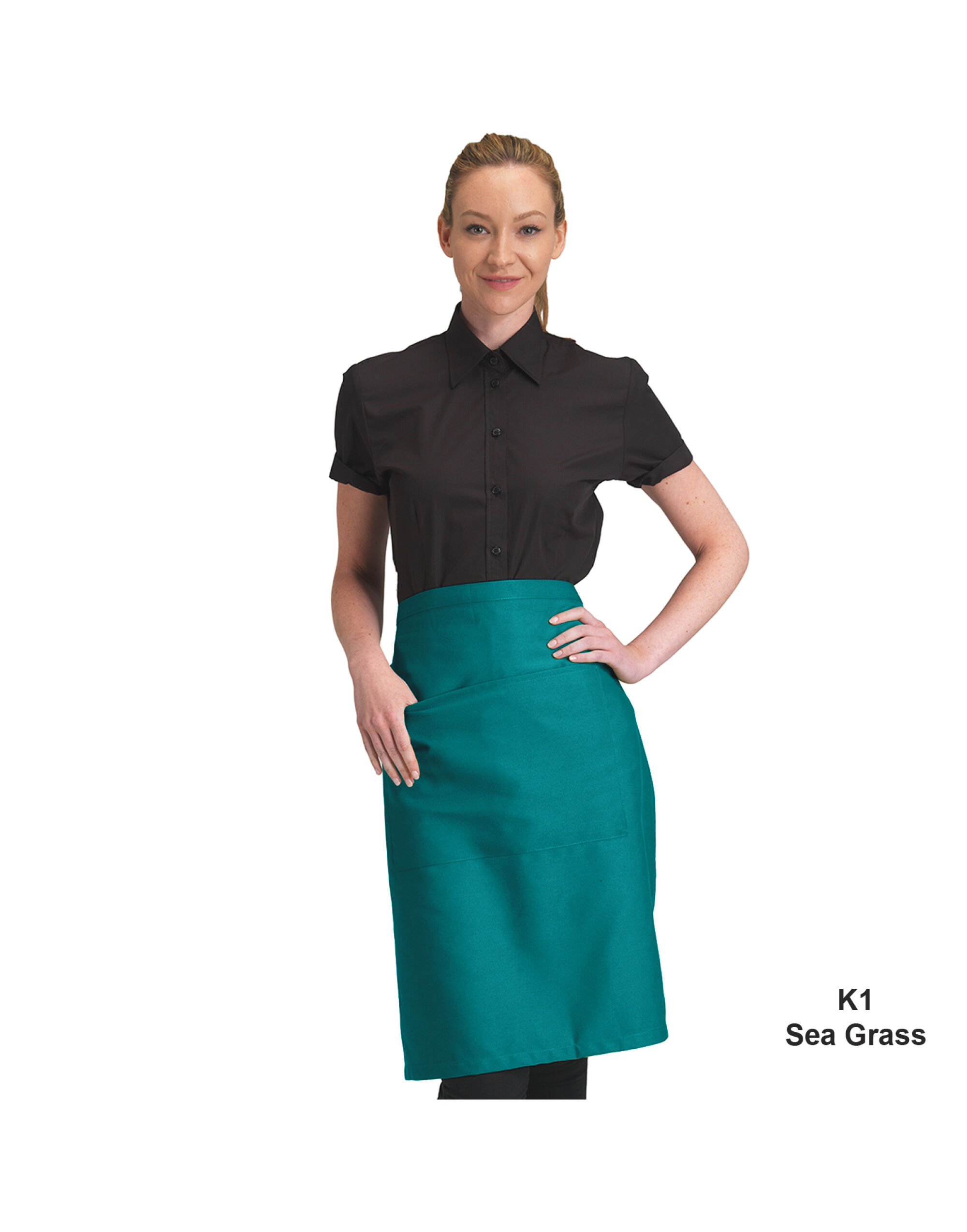 DP110 Recycled Waist Apron With Pocket Sea Grass