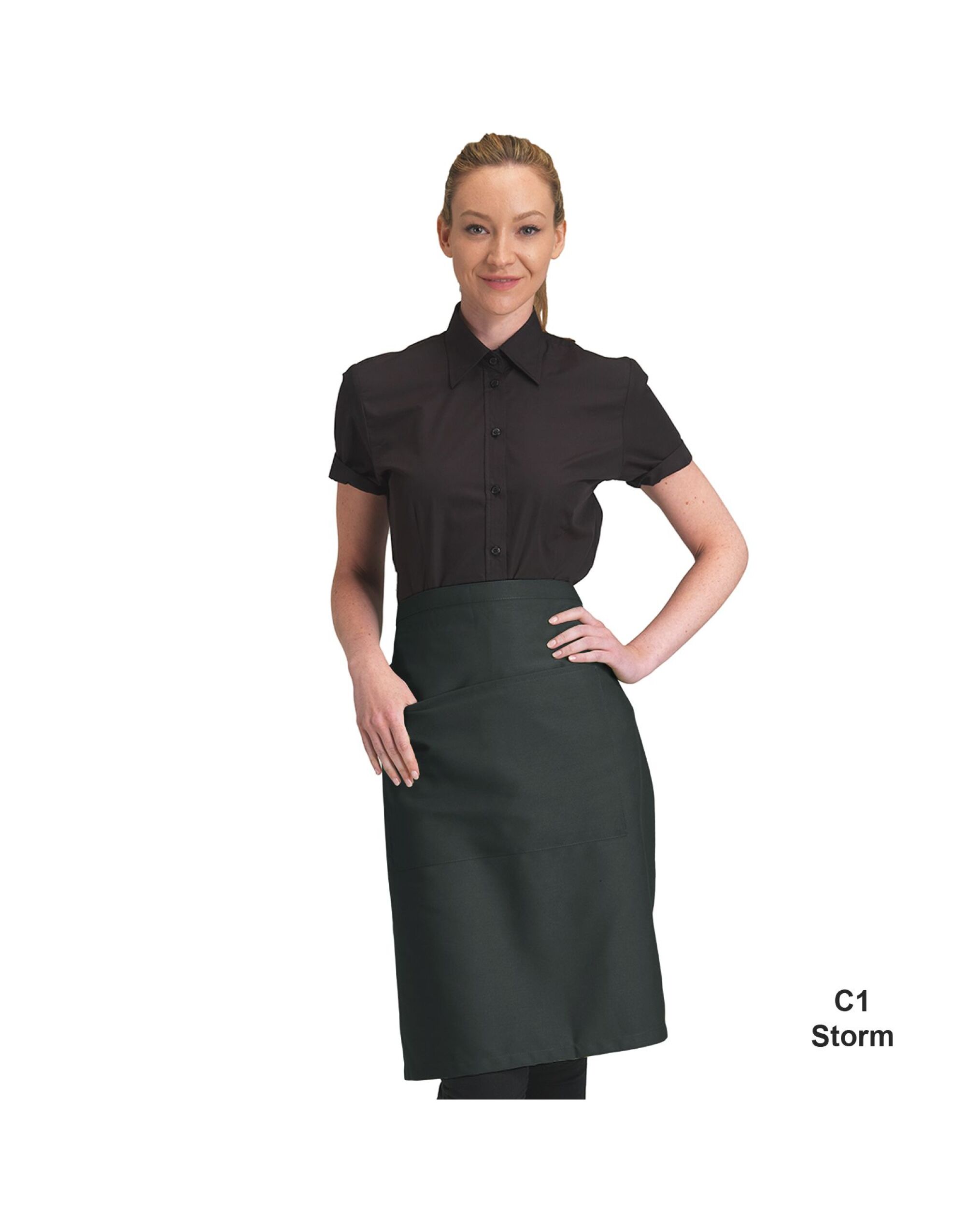 DP110 Recycled Waist Apron With Pocket Storm Grey