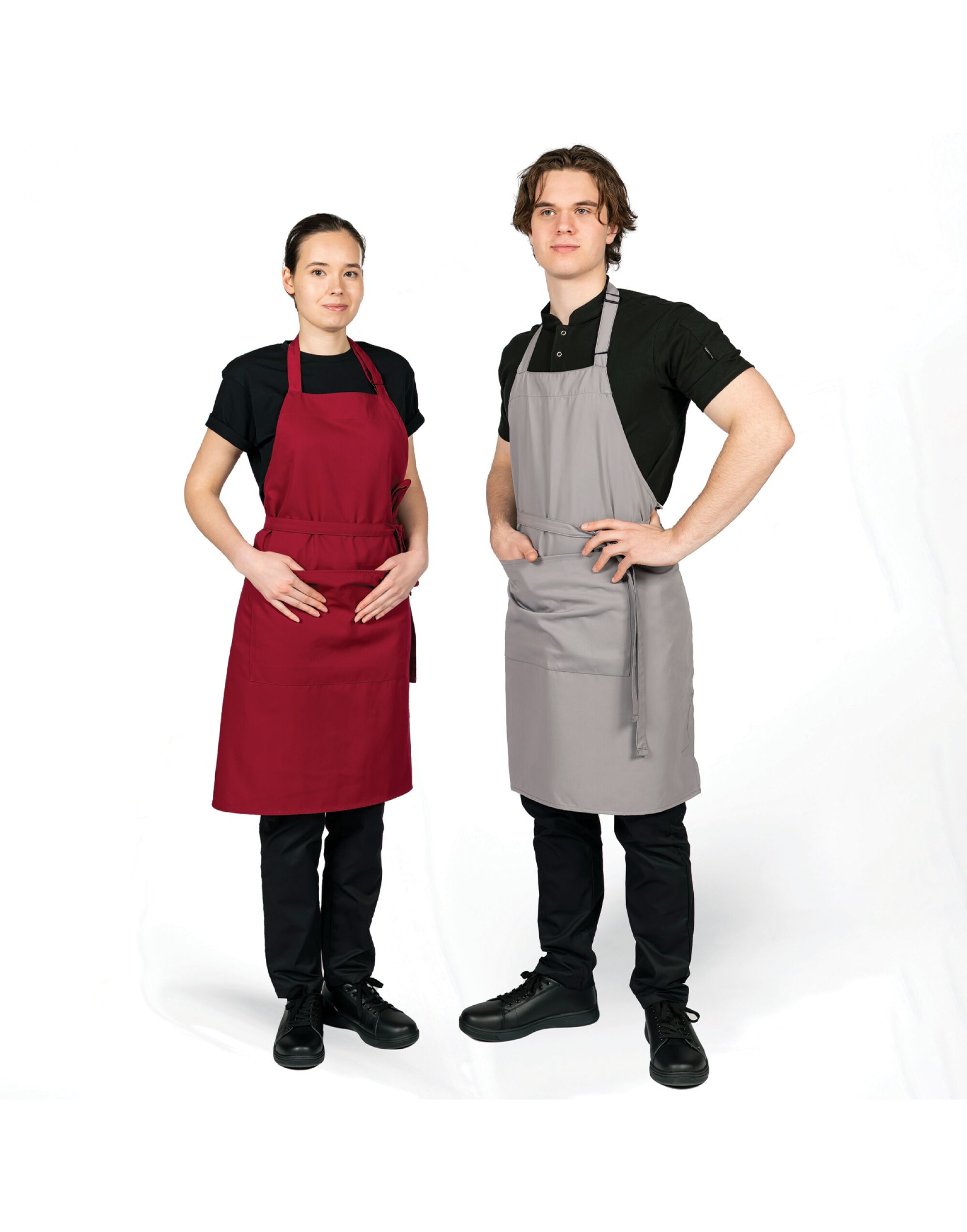 DP210 Recycled Bib Apron With Pocket Claret