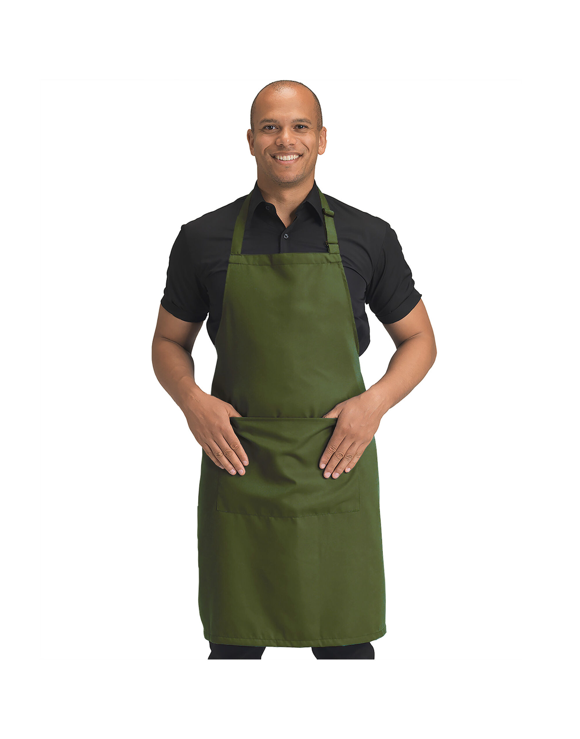 DP210 Recycled Bib Apron With Pocket Olive