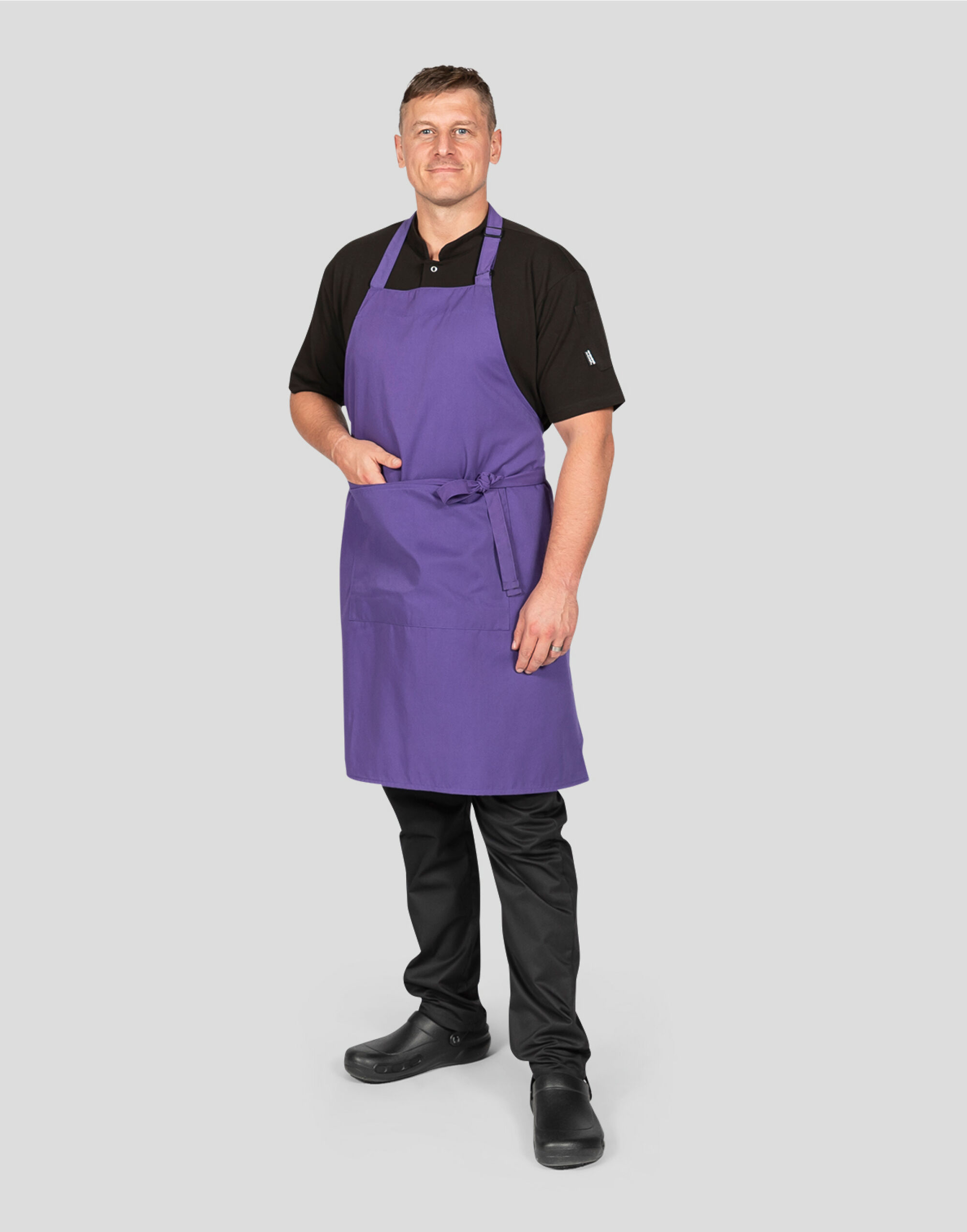 DP210 Recycled Bib Apron With Pocket Purple