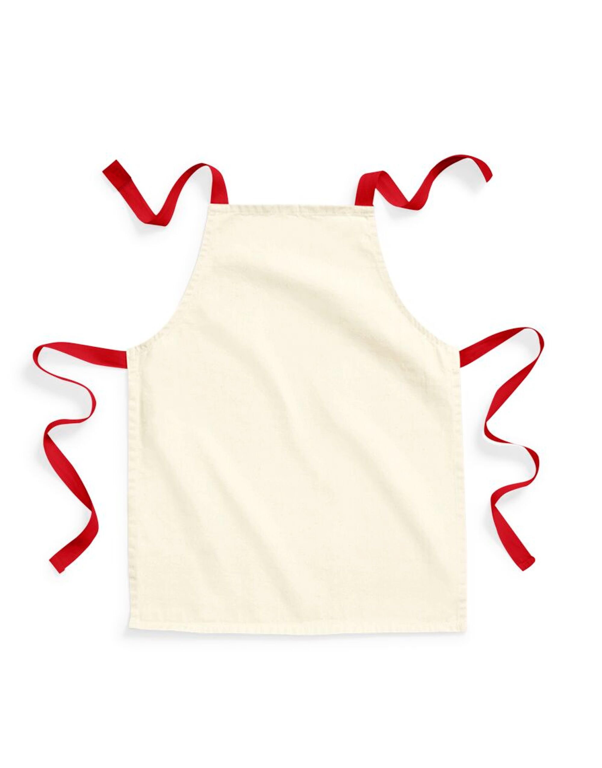 W362 FairTrade Cotton Junior Apron Natural/classic Red