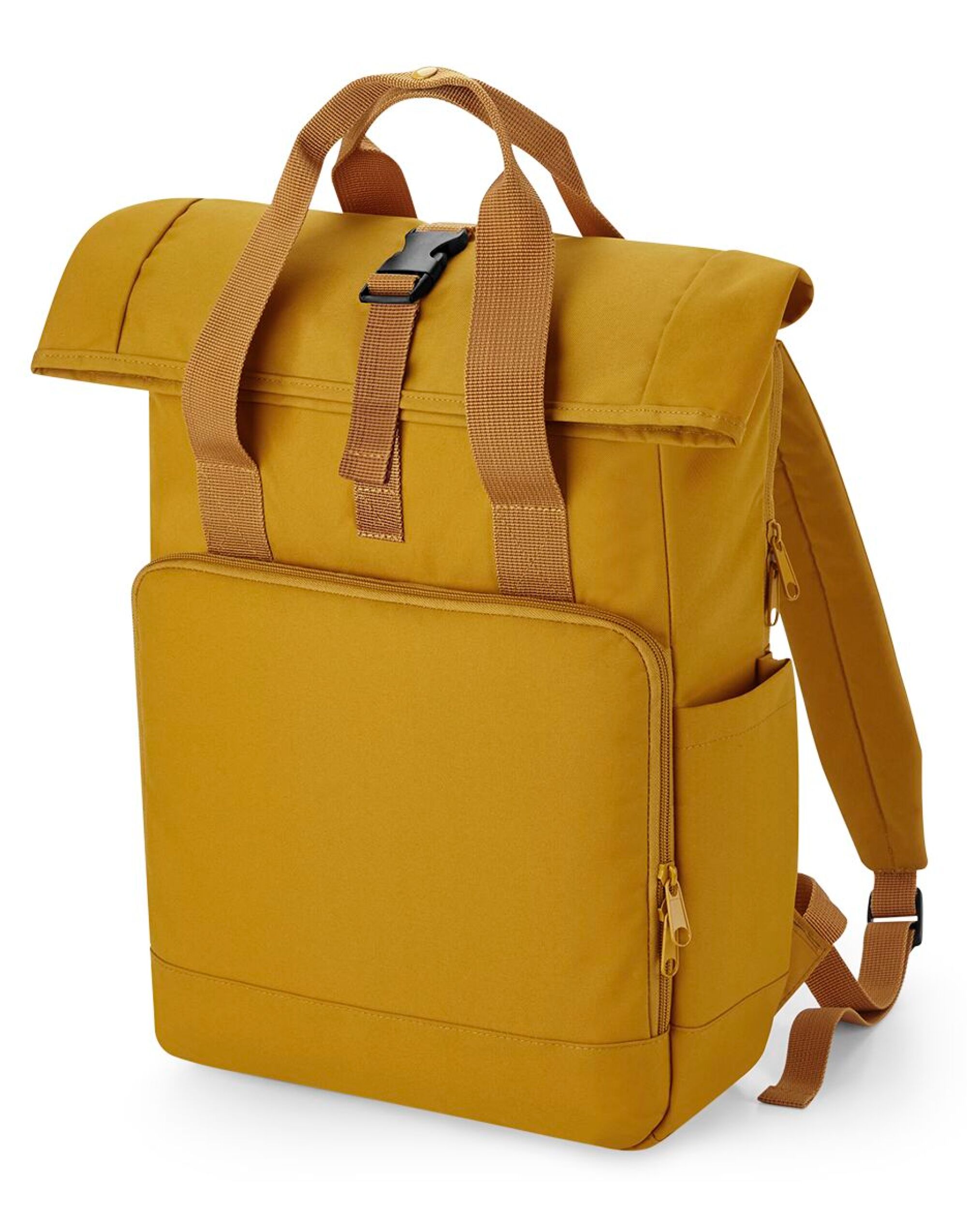 BG118L Recycled Twin Handle Roll-Top Laptop Backpack Mustard