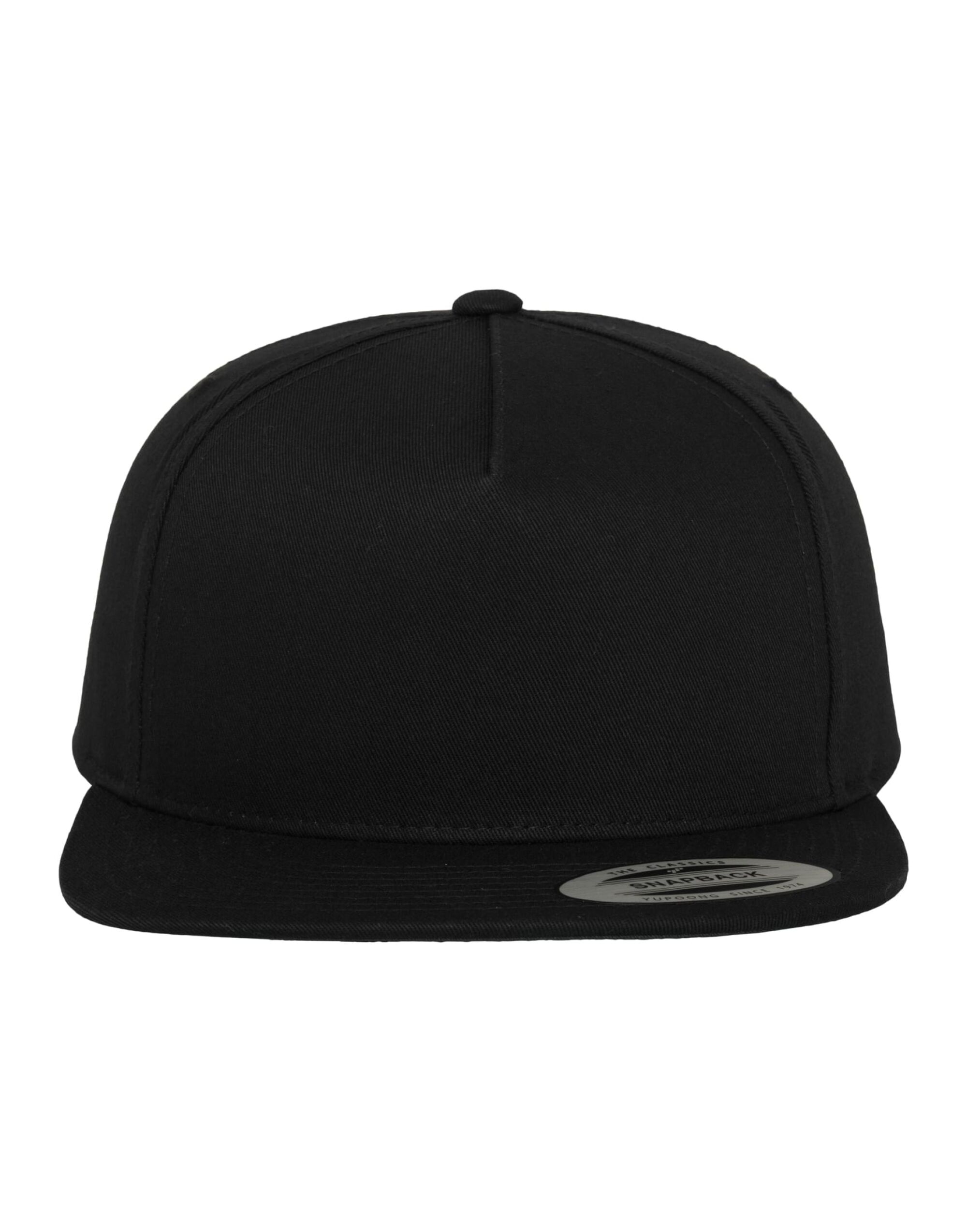 6007 Classic 5 Panel Cotton Twill Snapback Black/Black