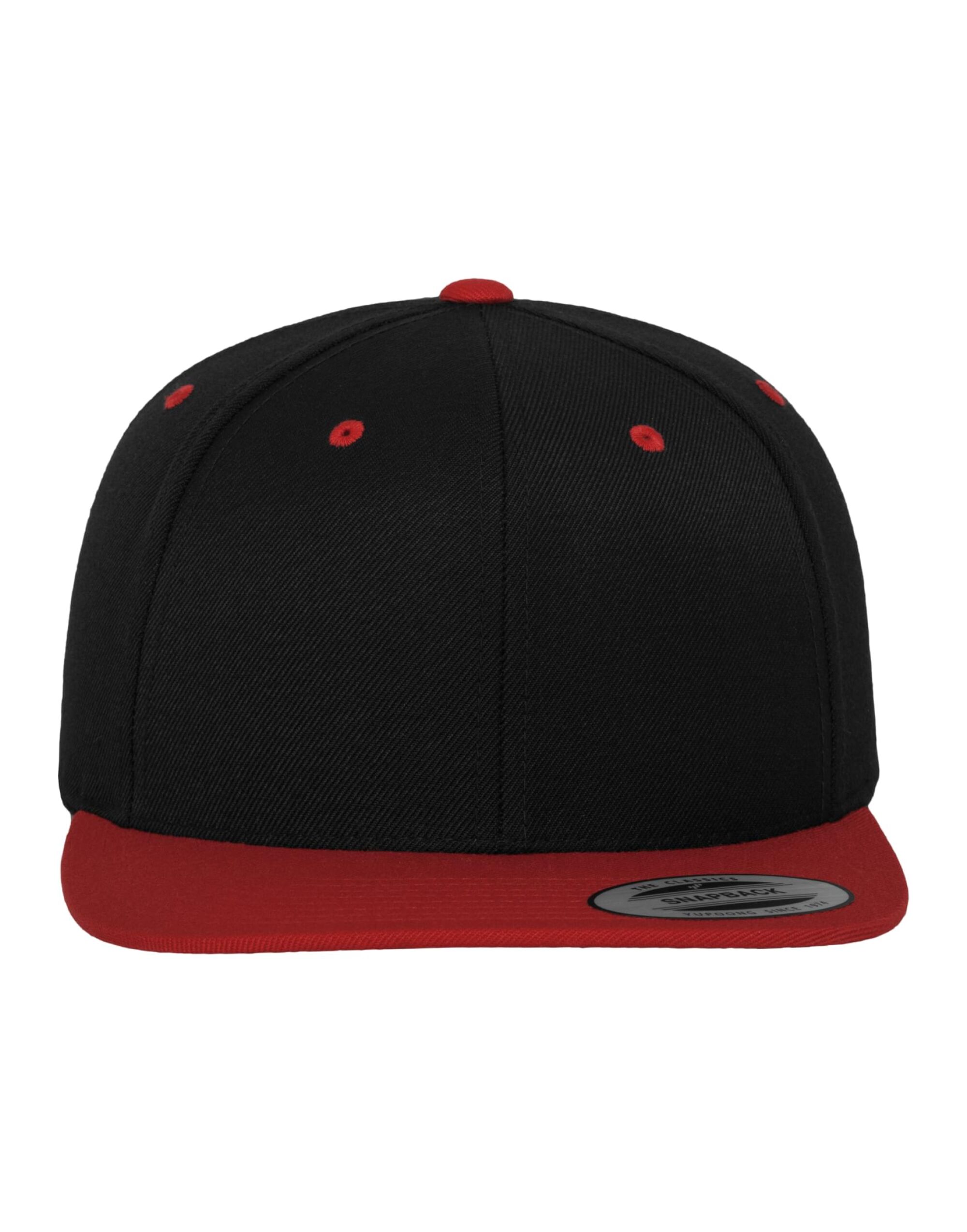 6089MT Two Tone Classic Snapback Cap Black/Red