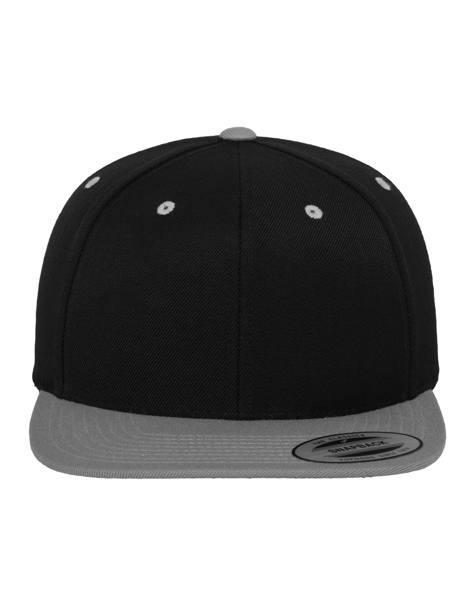 6089MT Two Tone Classic Snapback Cap Black/Silver