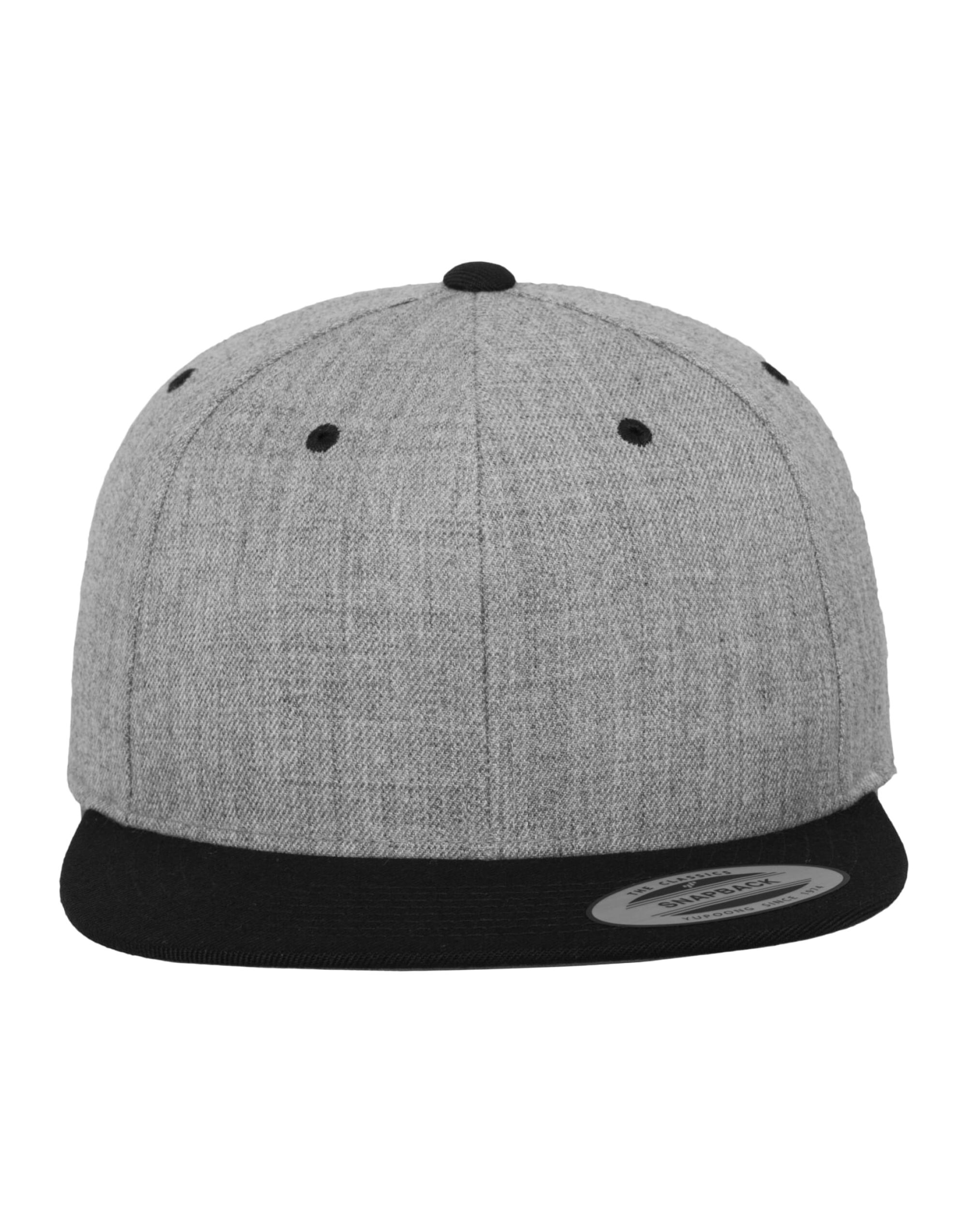 6089MT Two Tone Classic Snapback Cap Heather Grey/Black