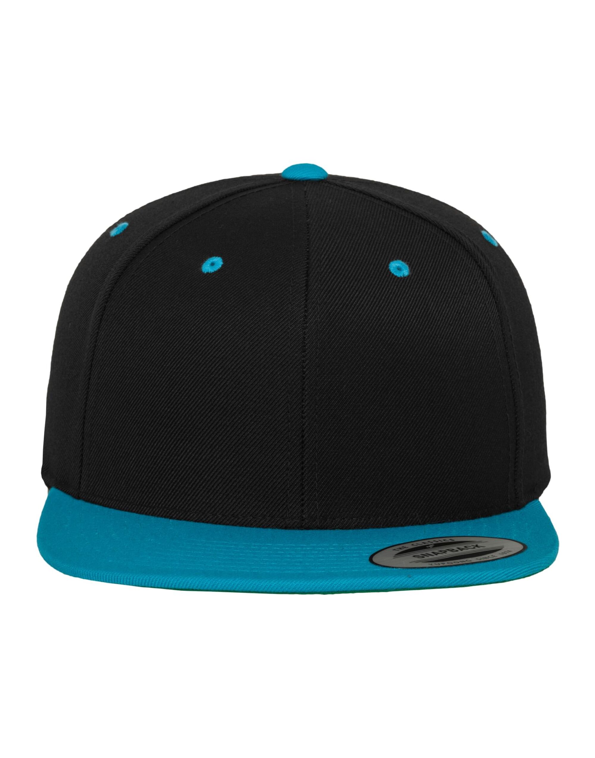 6089MT Two Tone Classic Snapback Cap Black/Teal