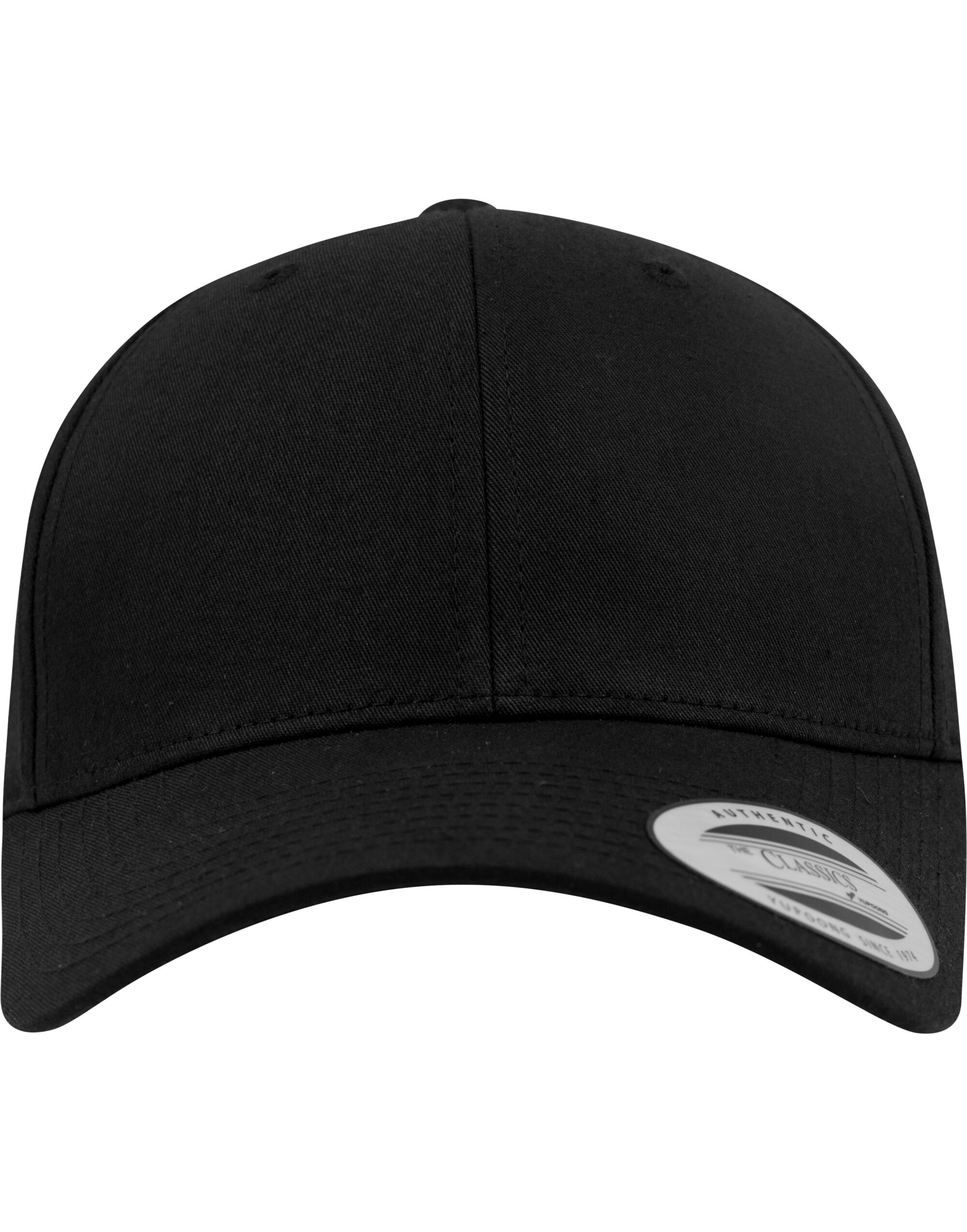 7706 Curved Classic Snapback Cap Black