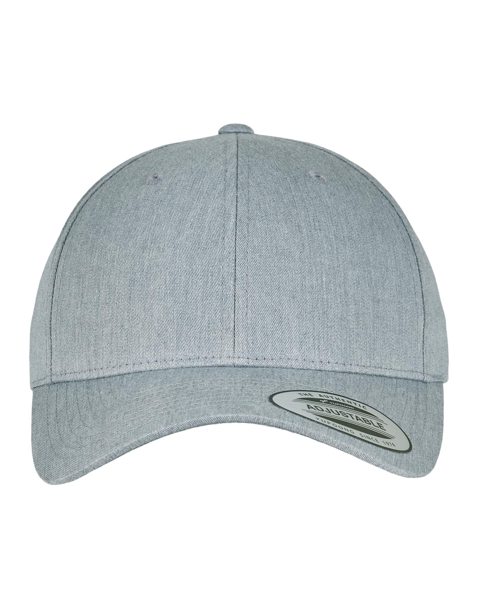7706 Curved Classic Snapback Cap Heather Grey