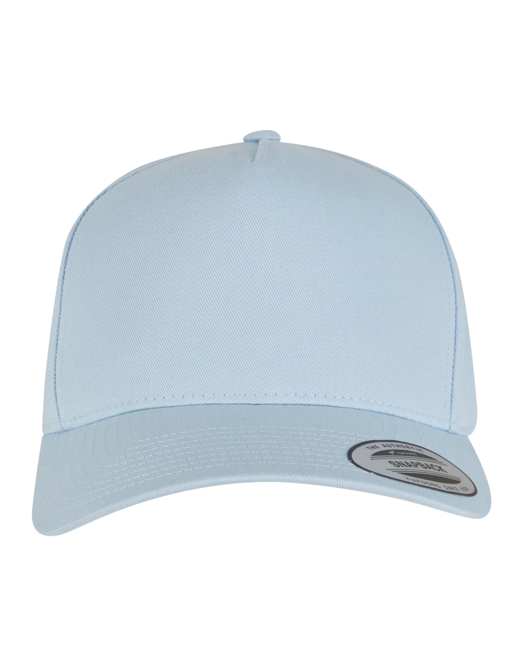 7707 5 Panel Curved Classic Snapback Light Blue