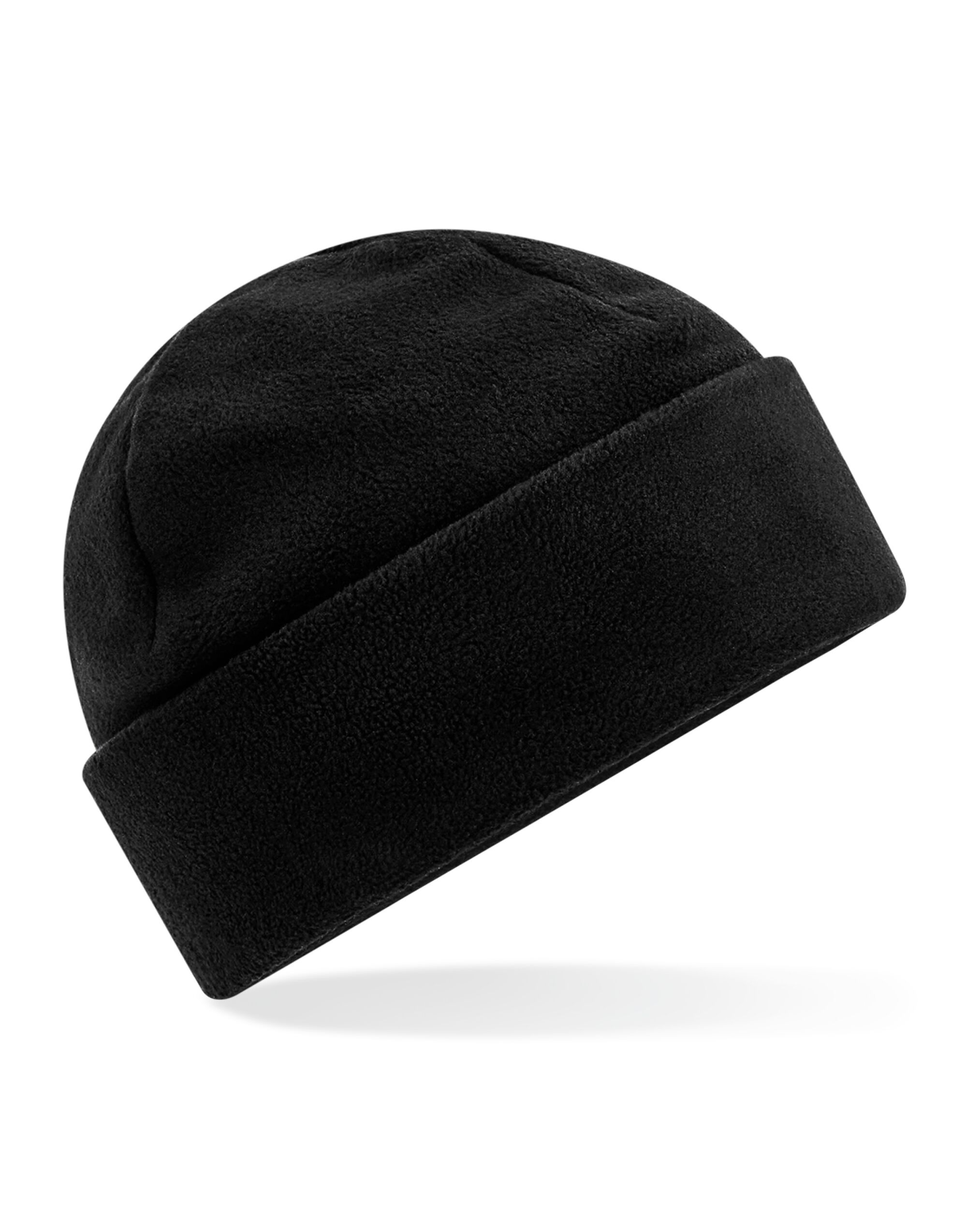 B243R Recycled Fleece Cuffed Beanie Black