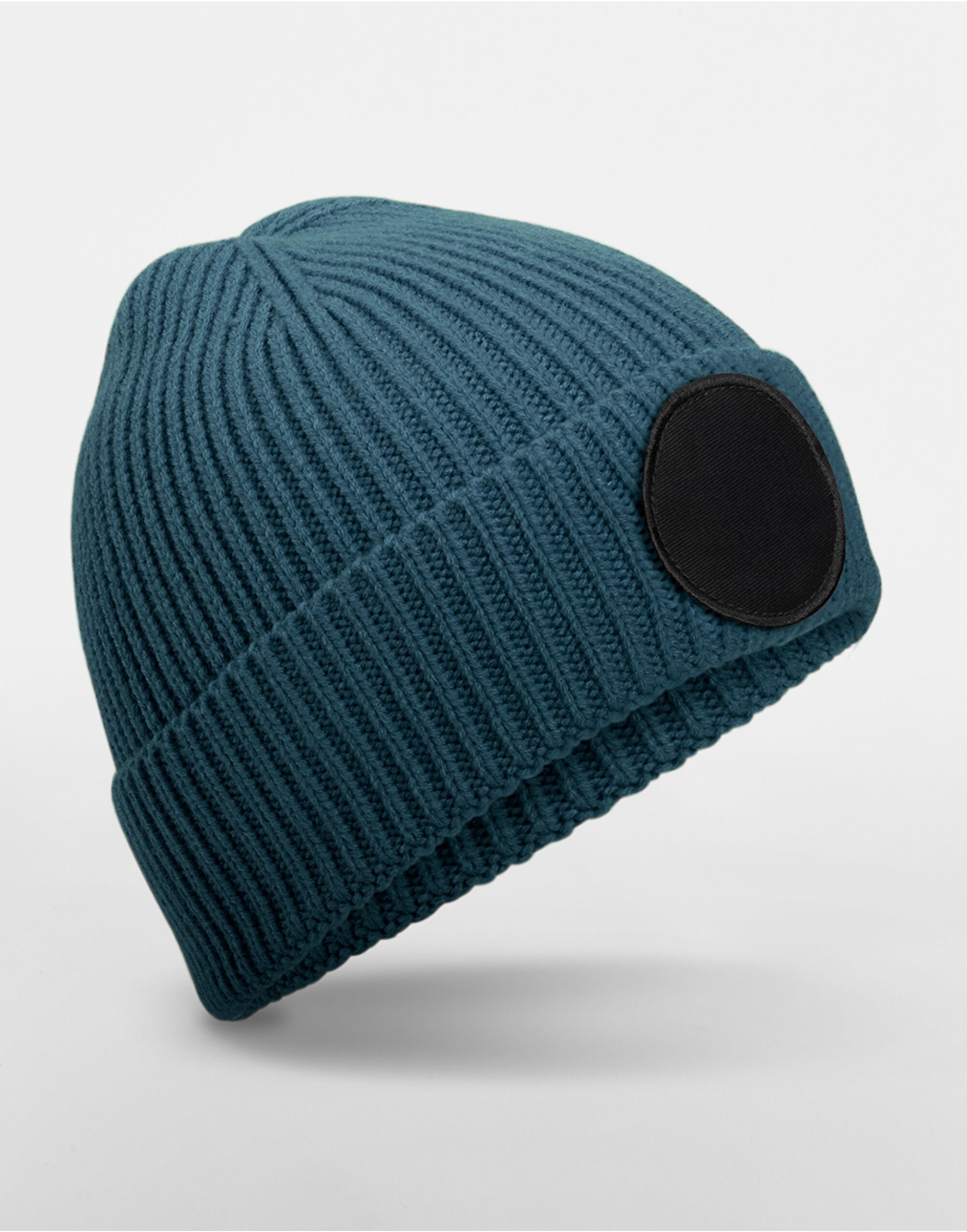 B332R Circular Fashion Patch Beanie Airforce Blue/black