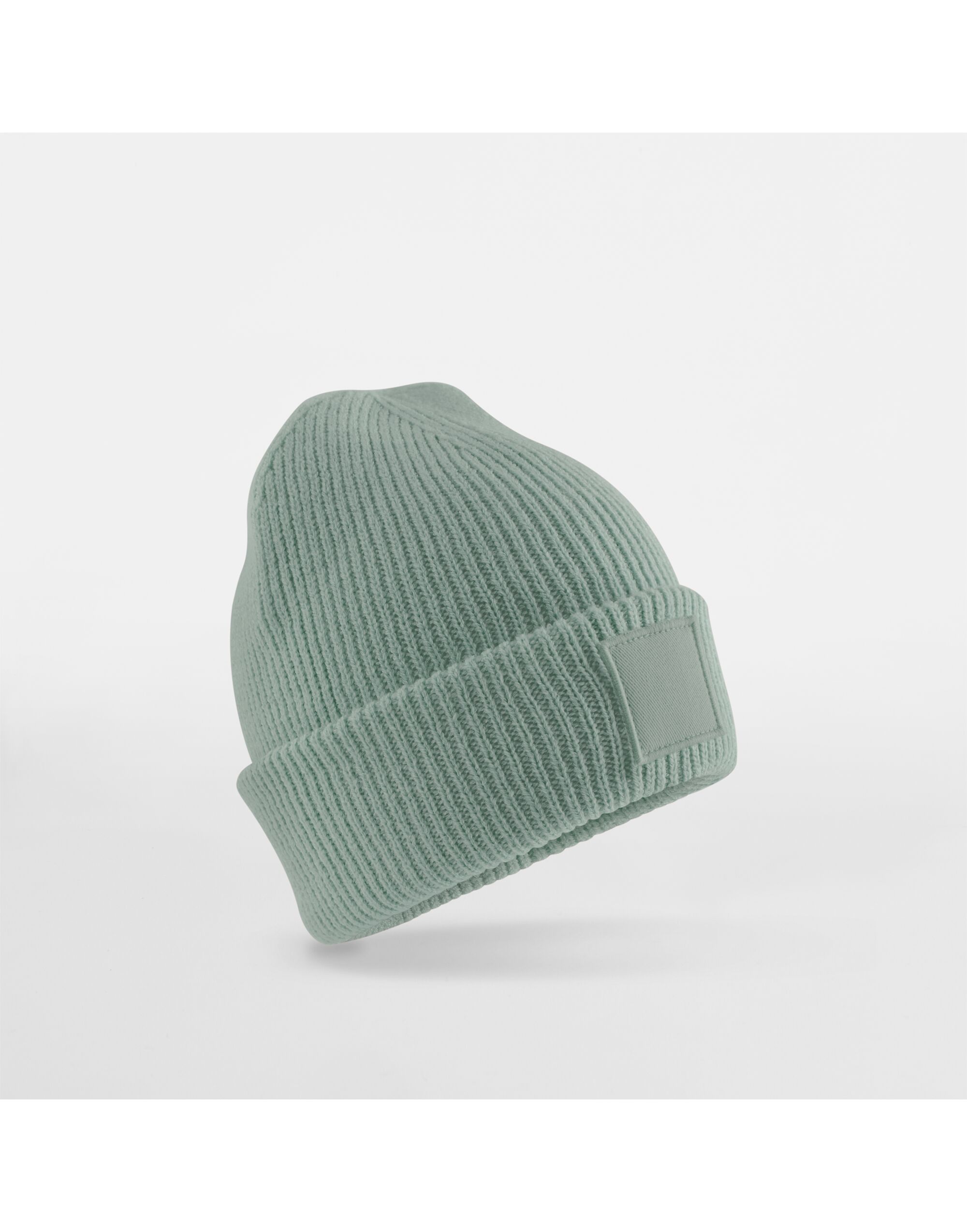 B336B Kids Cuff Tonal Patch Beanie Dusty Green