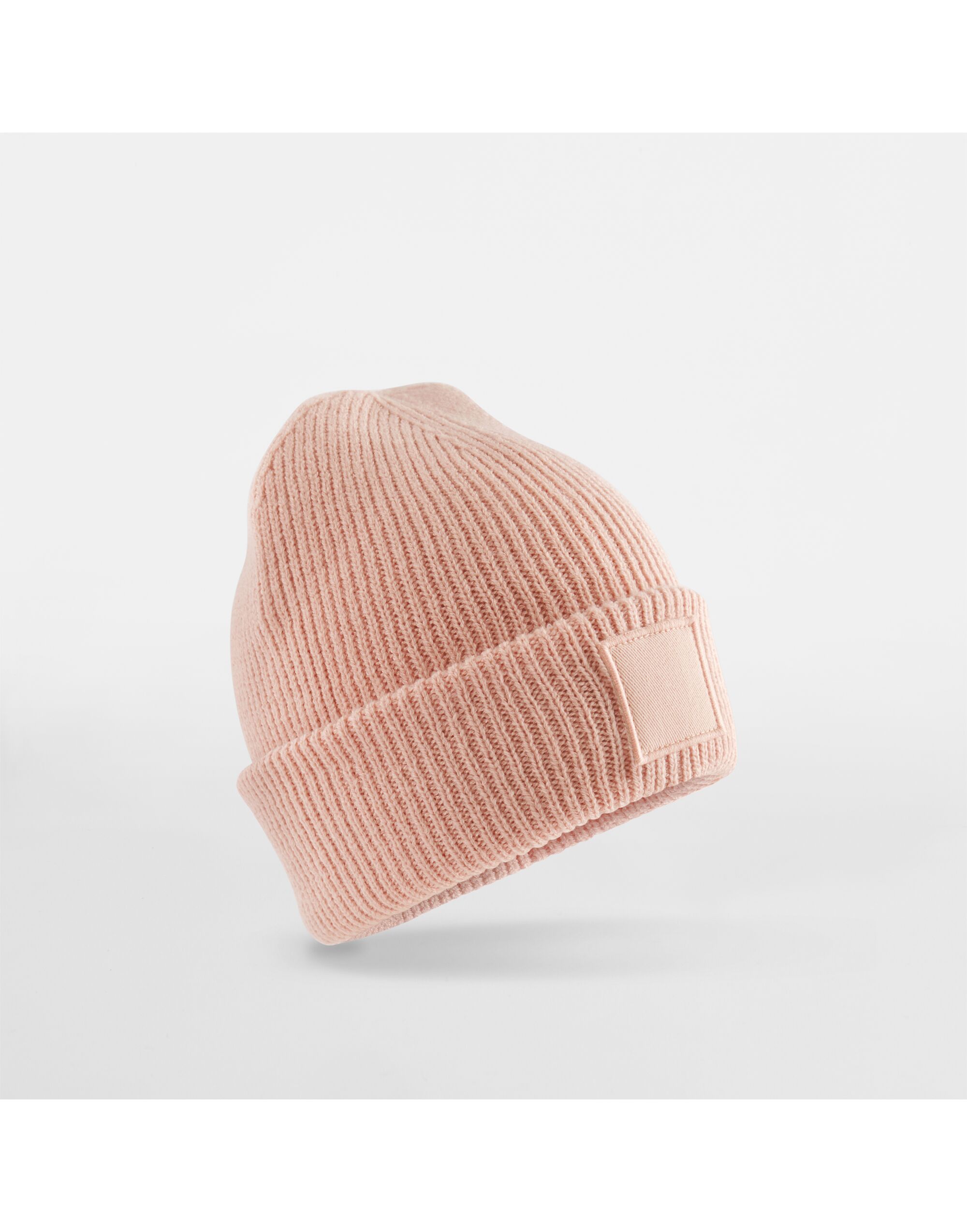 B336B Kids Cuff Tonal Patch Beanie Peach