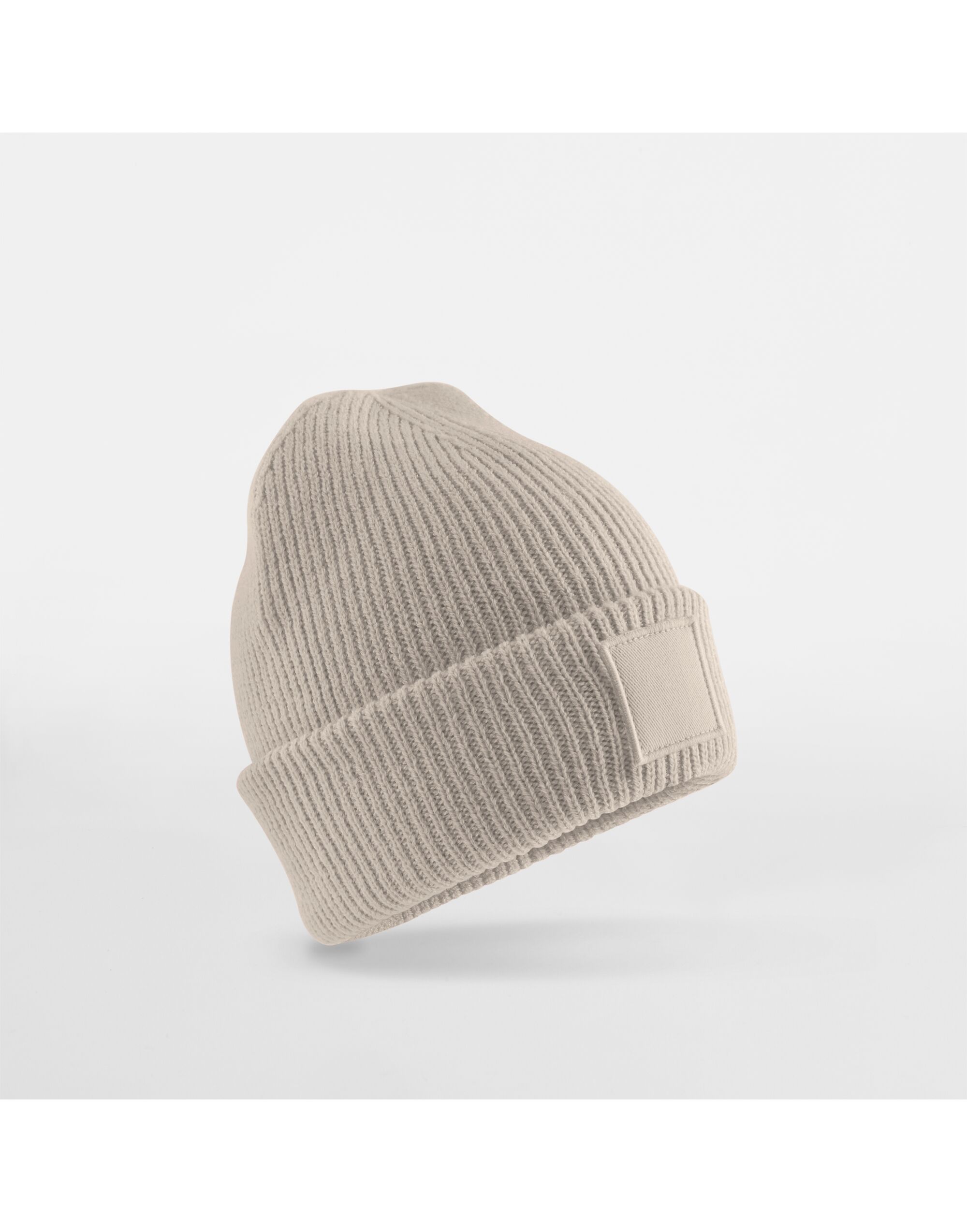 B336B Kids Cuff Tonal Patch Beanie Natural Stone