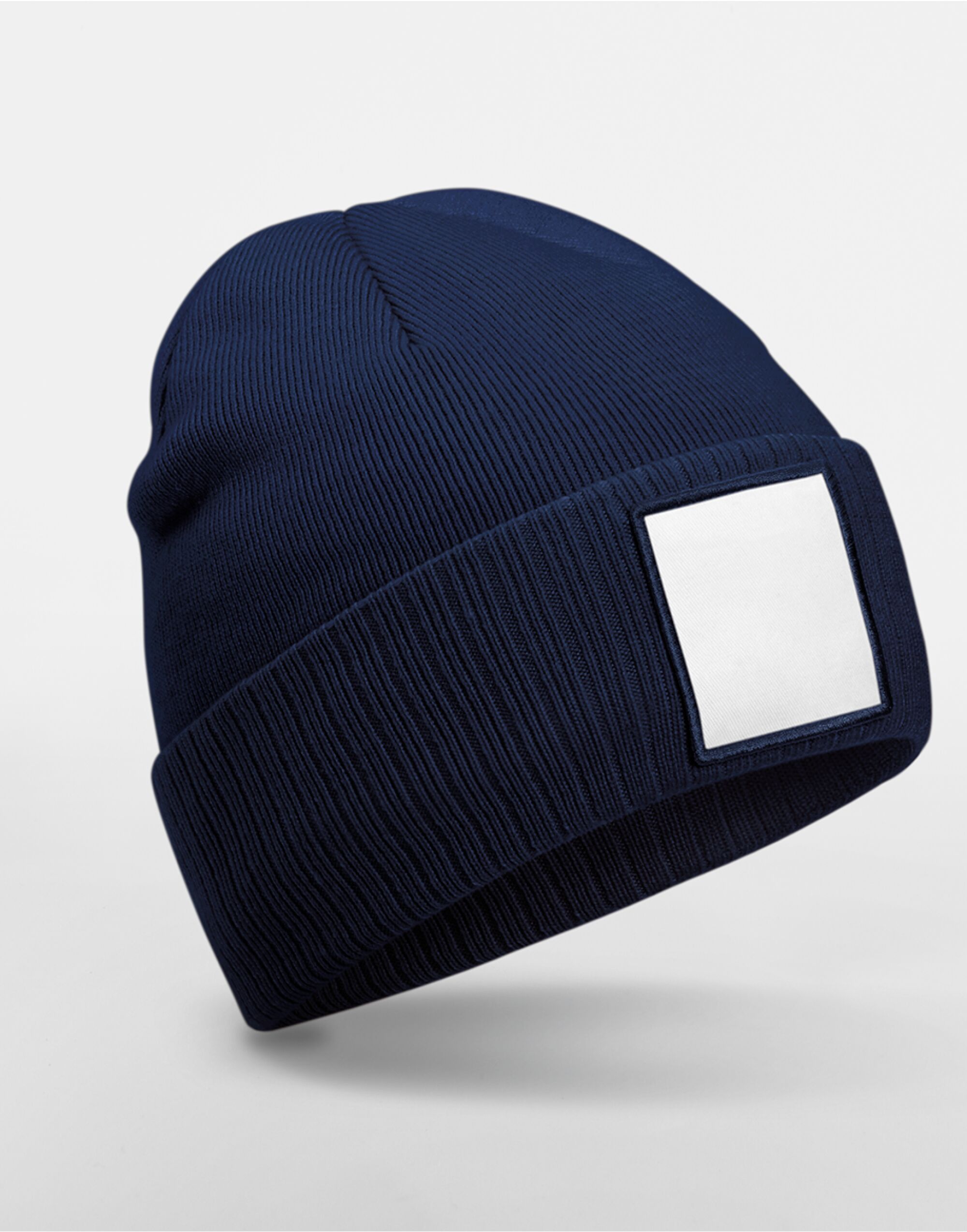 B337R Appliqué Patch Beanie Oxford Navy/White